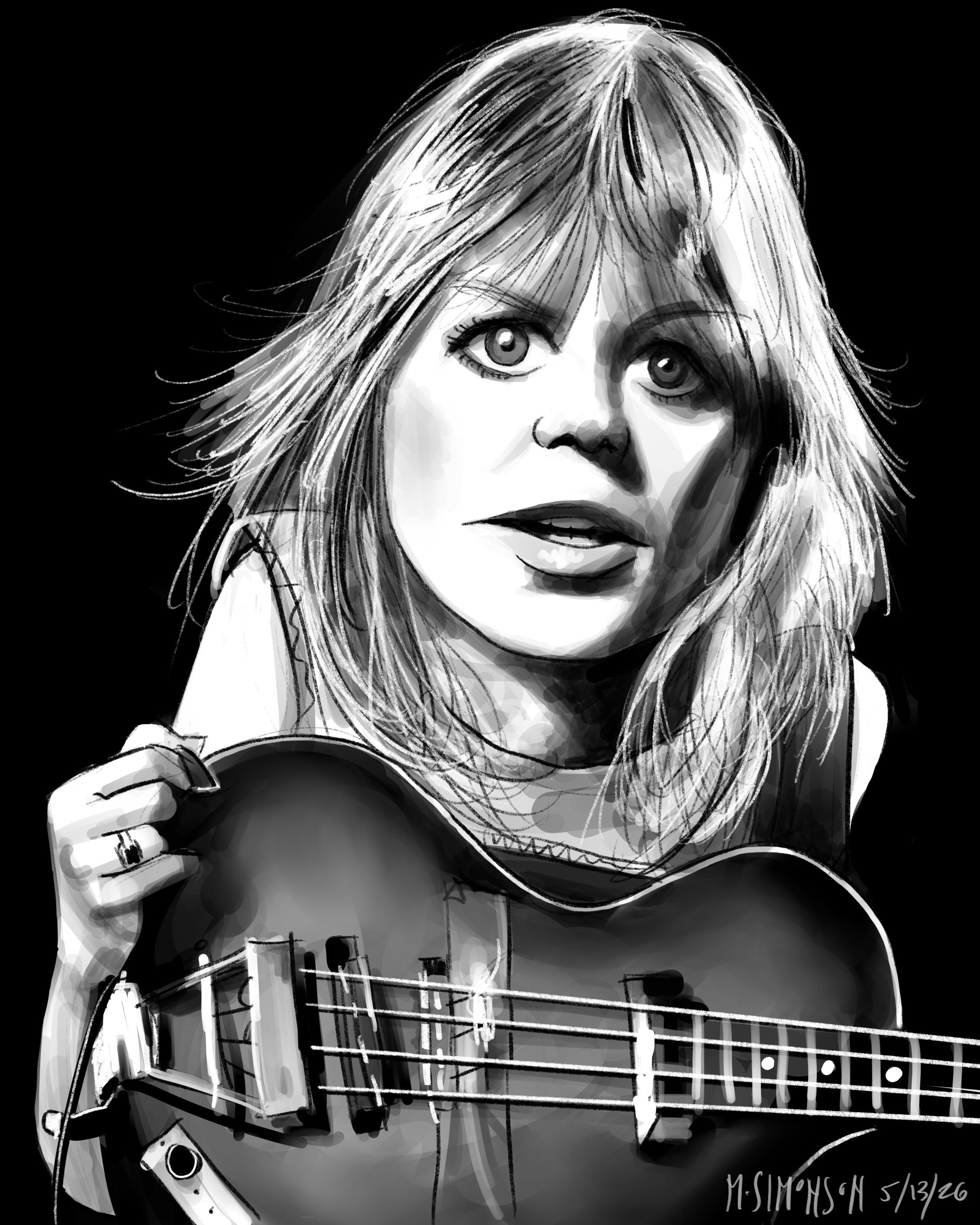 Caricature of Tina Weymouth