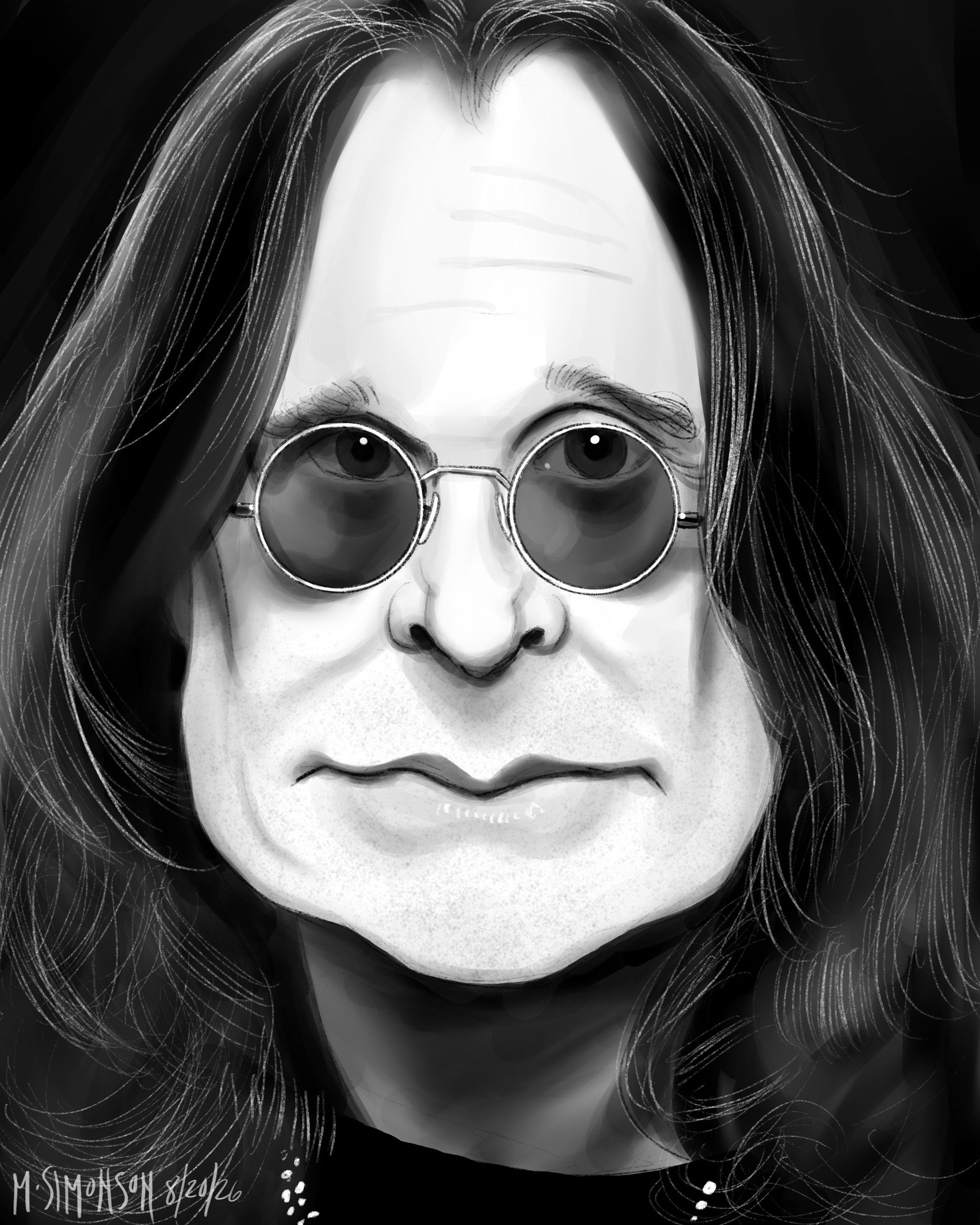 Caricature of Ozzy Osbourne