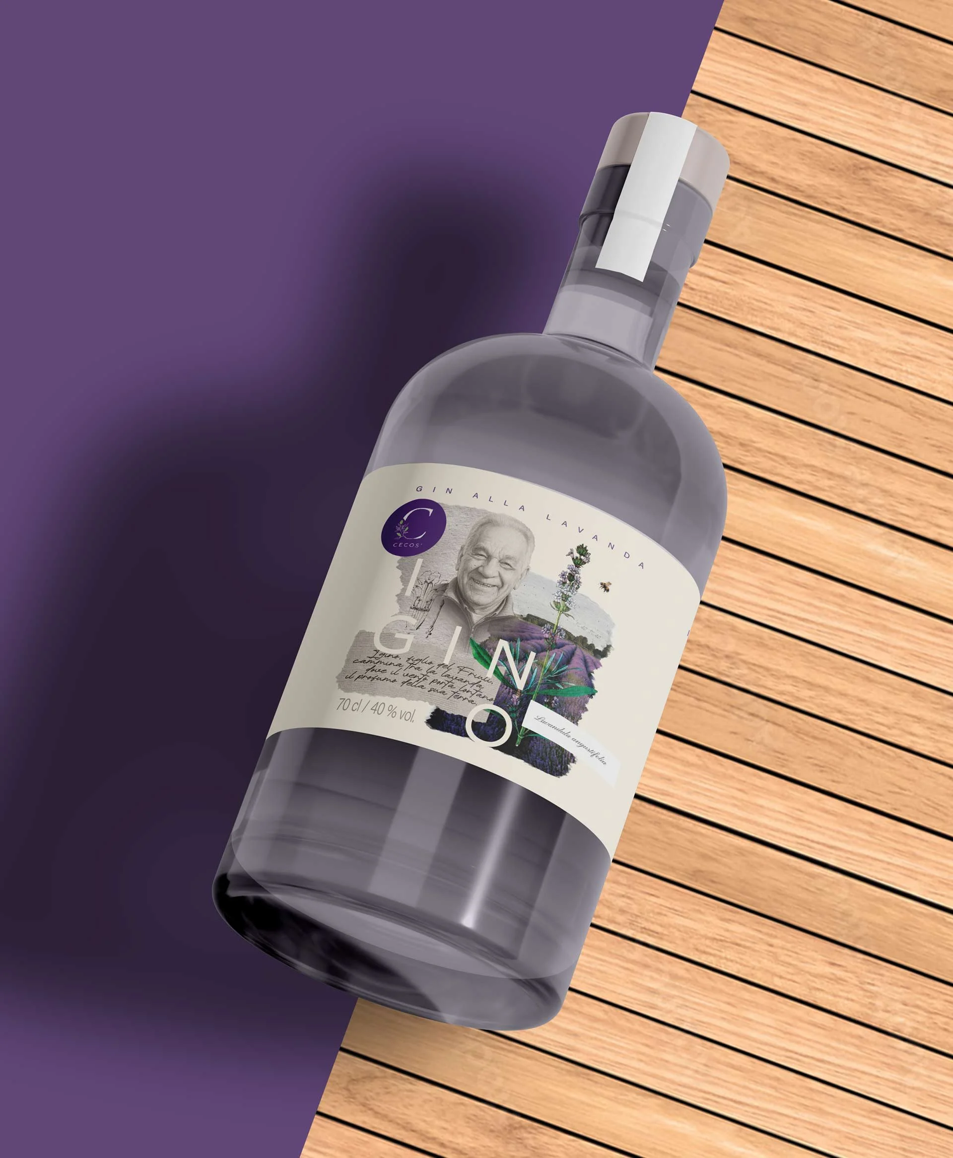 Gin alla lavanda "Igino" — Etichetta