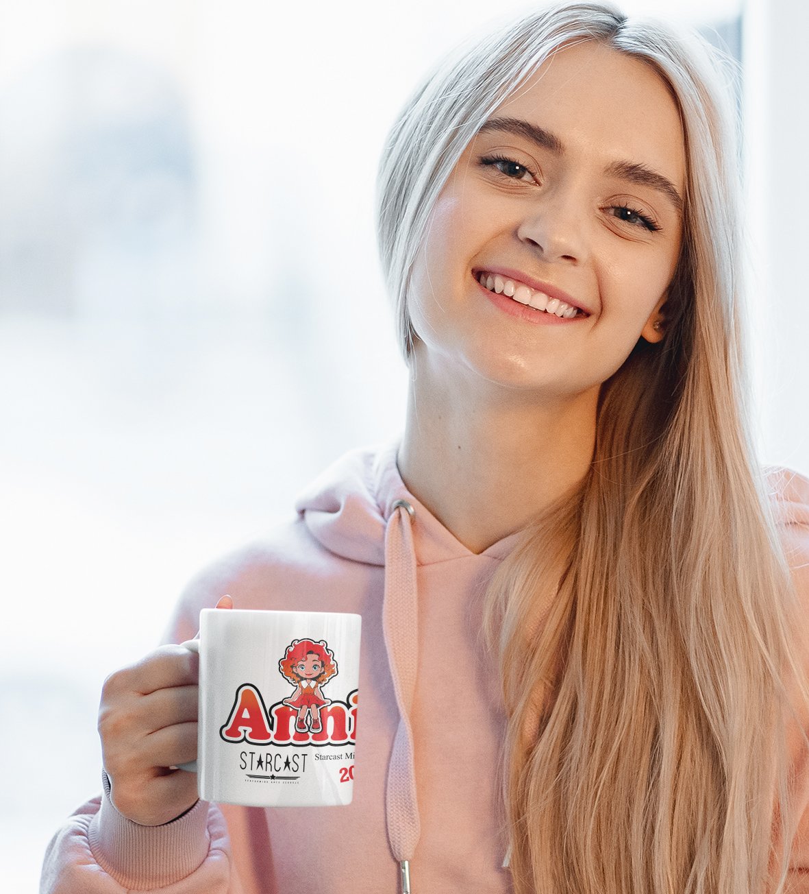 Starcast Theatre School printed mug with Annie design