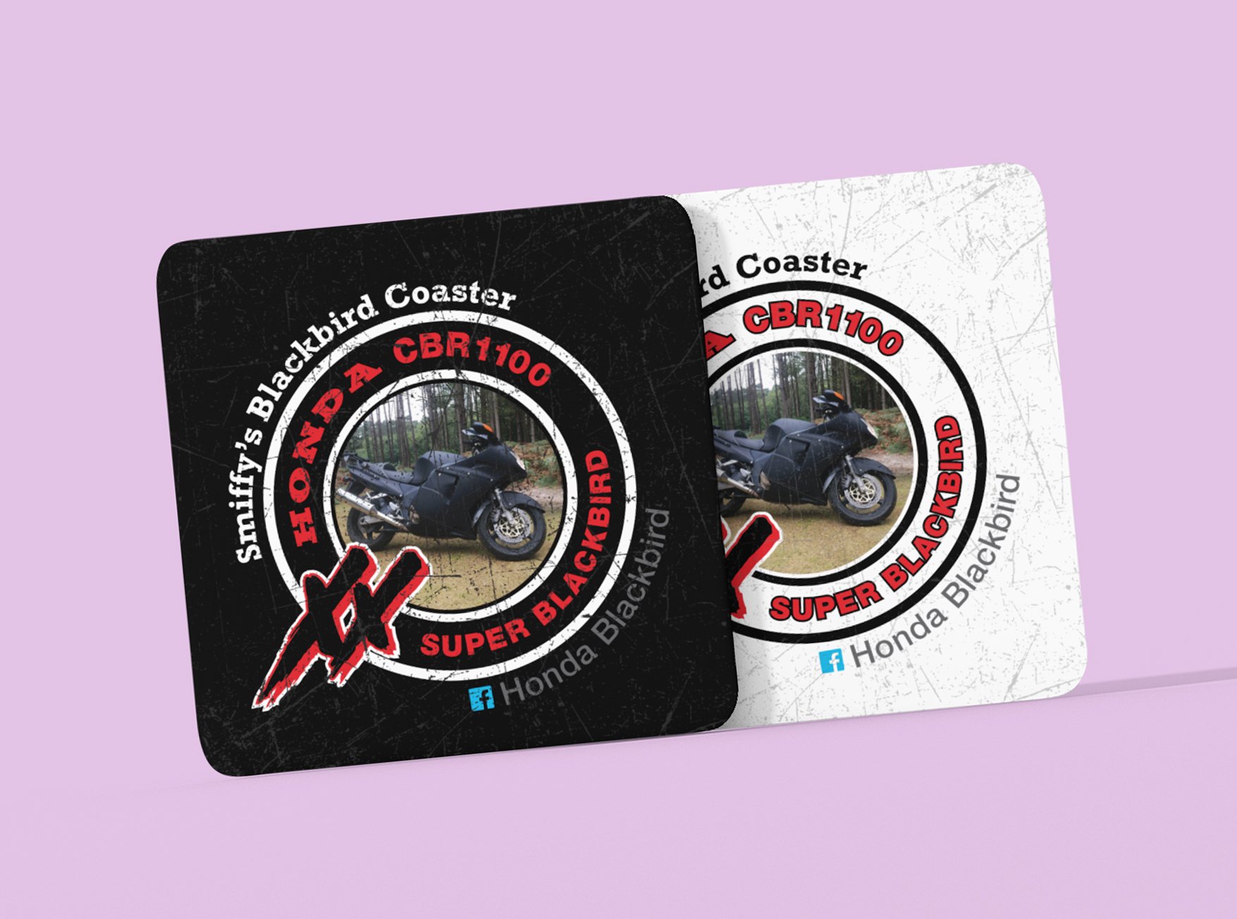 personalised printed coaster blackbird logo