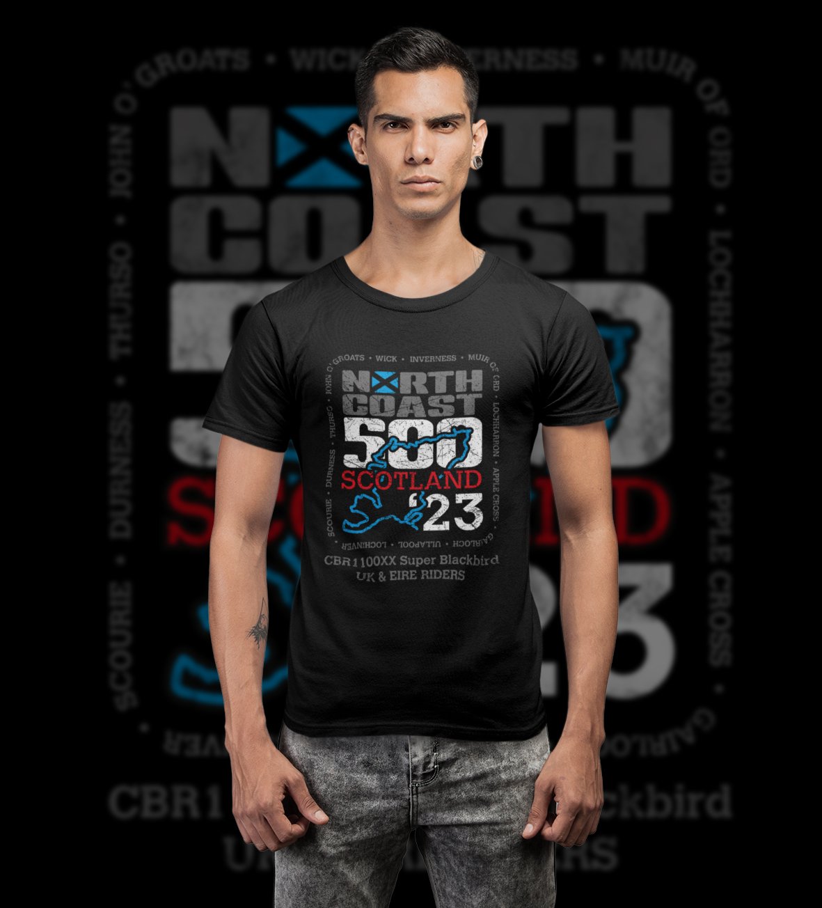 nc500 tshirt front print nc500 logo