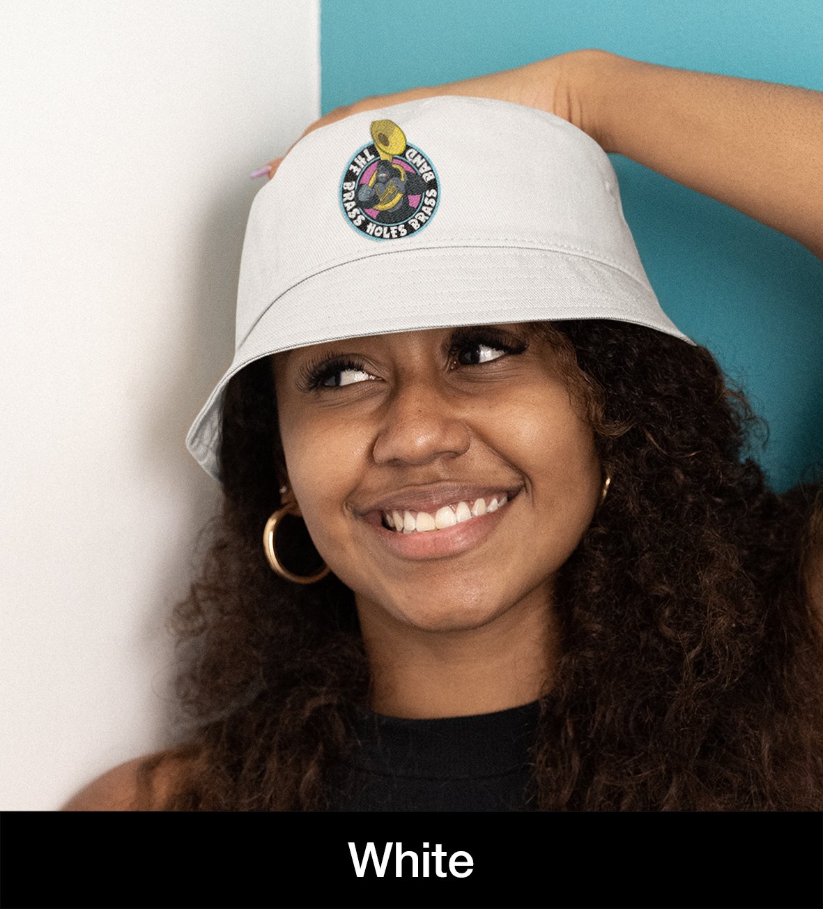 The Brass Holes Band printed bucket hat