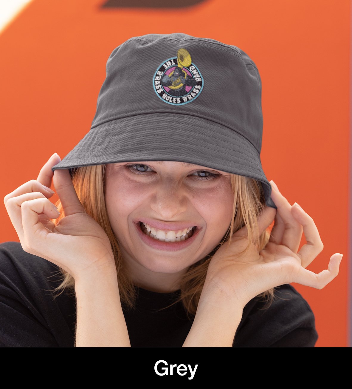 The Brass Holes Band printed bucket hat