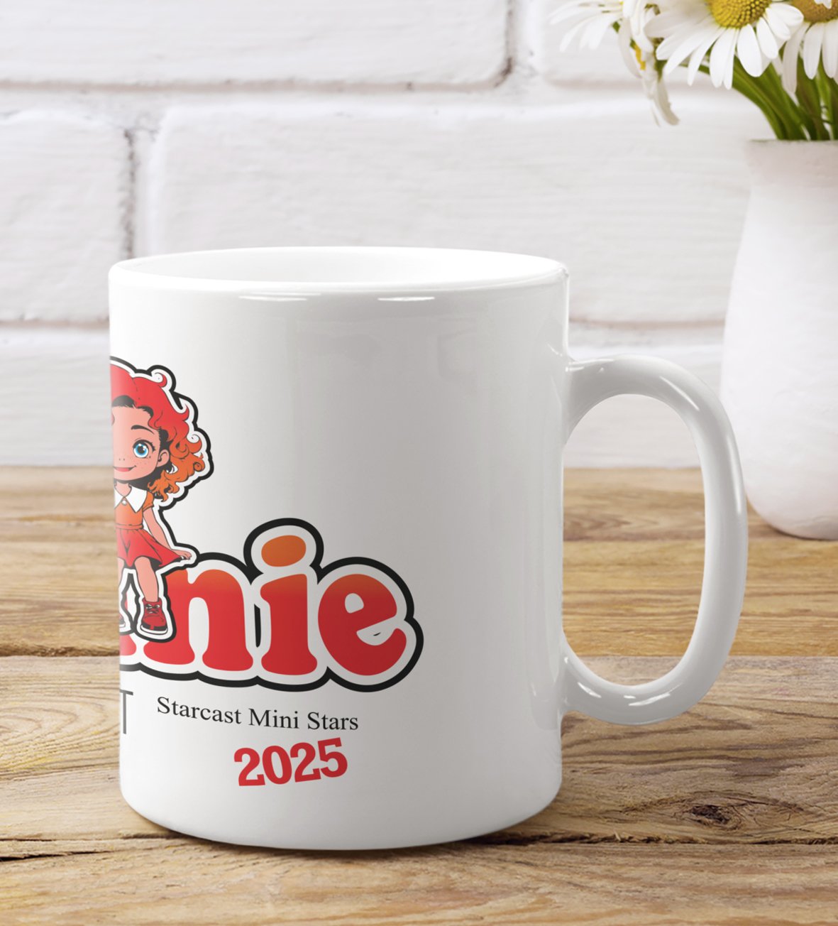 Starcast Theatre School printed mug with Annie design