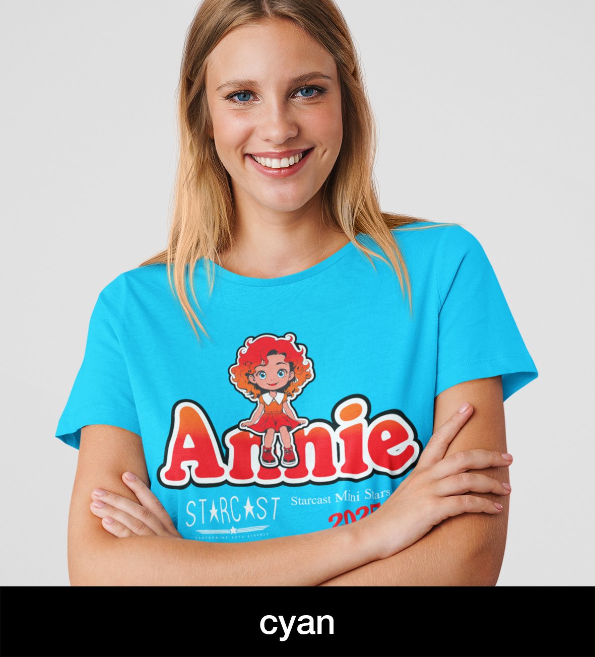 Starcast Theatre School printed t-shirt with Annie design