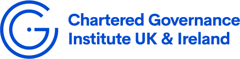 Chartered Governance Institute UK & Ireland logo with blue text and symbol