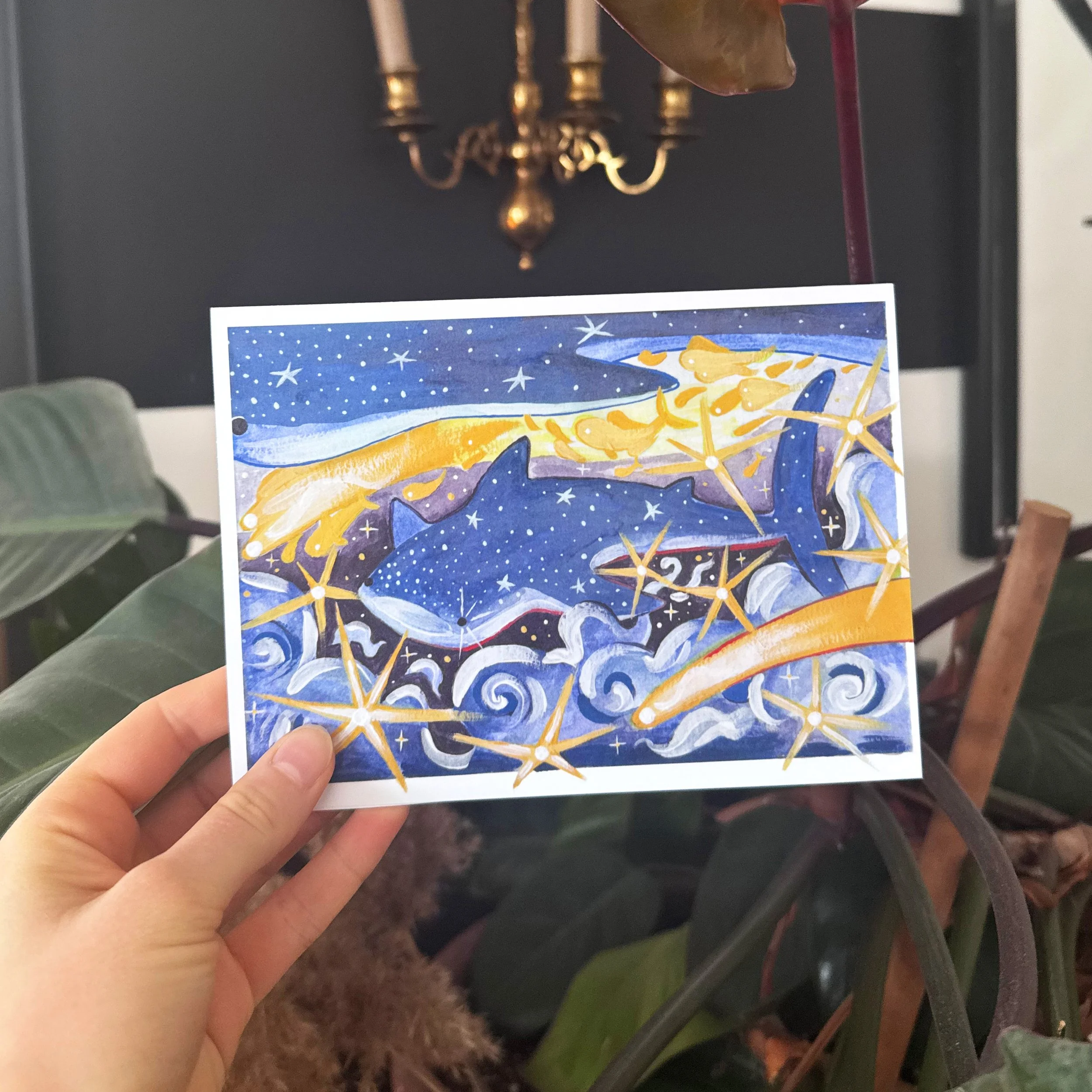 Starry Whale Shark Card