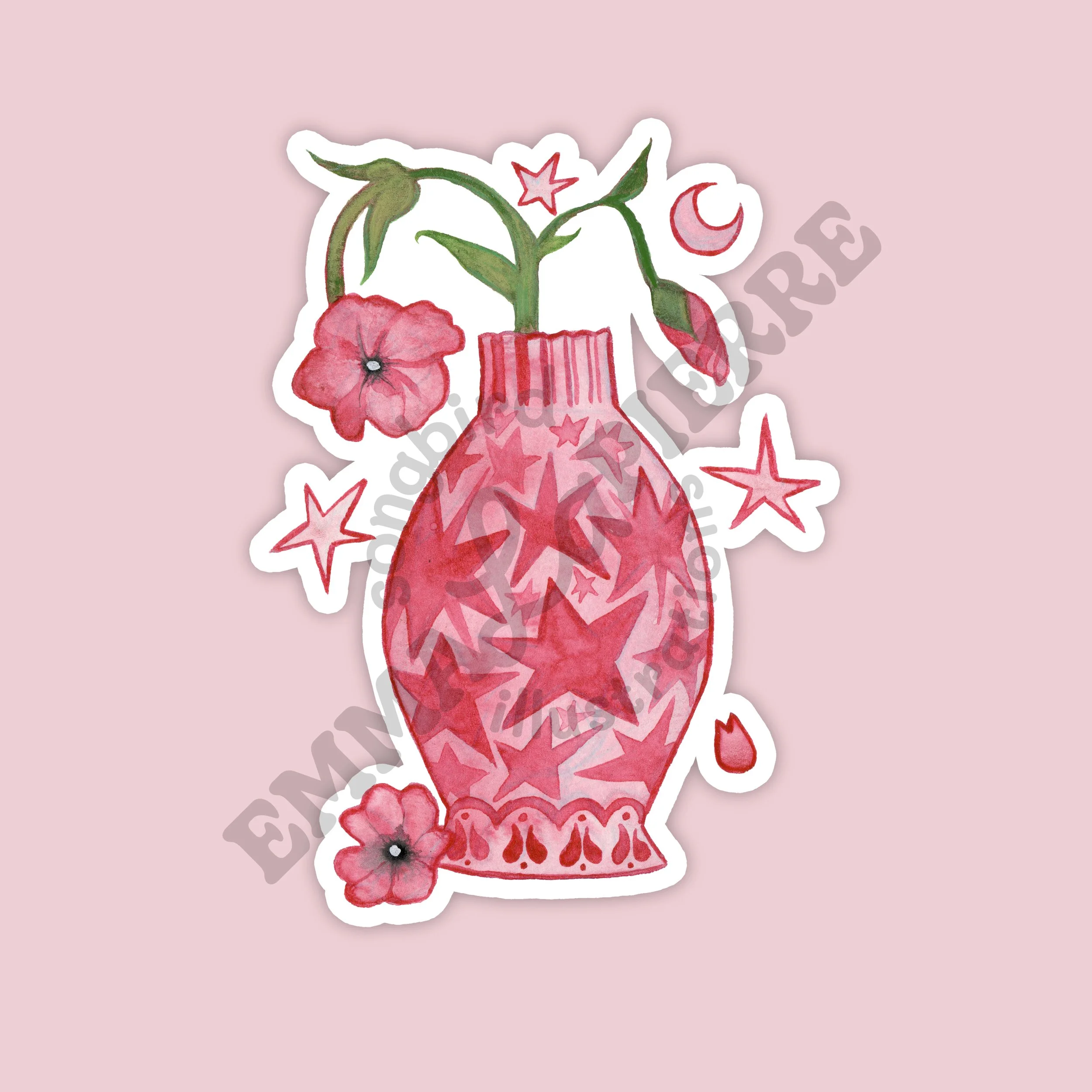 Starry Flower Pot Sticker