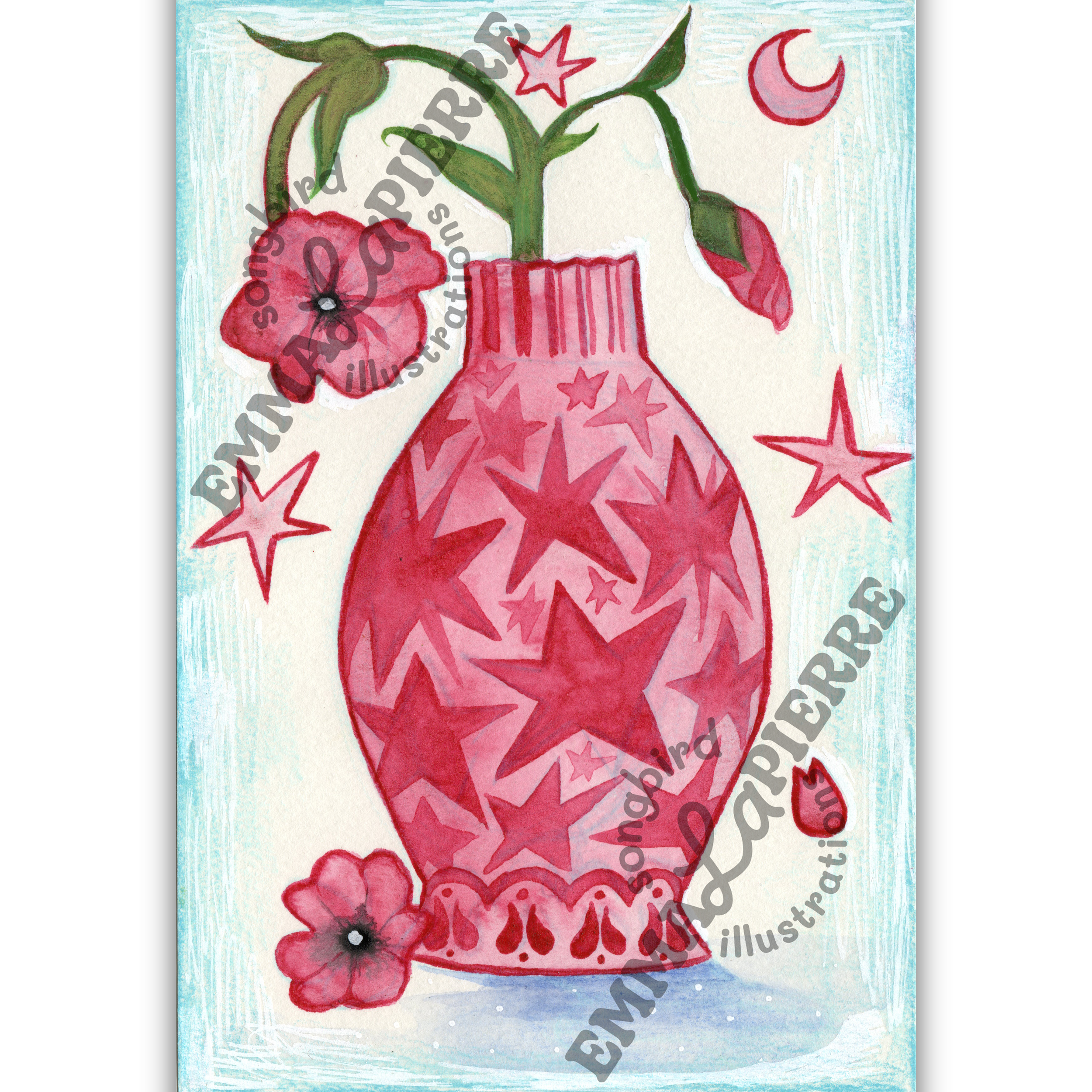 Starry Flower Pot Poster