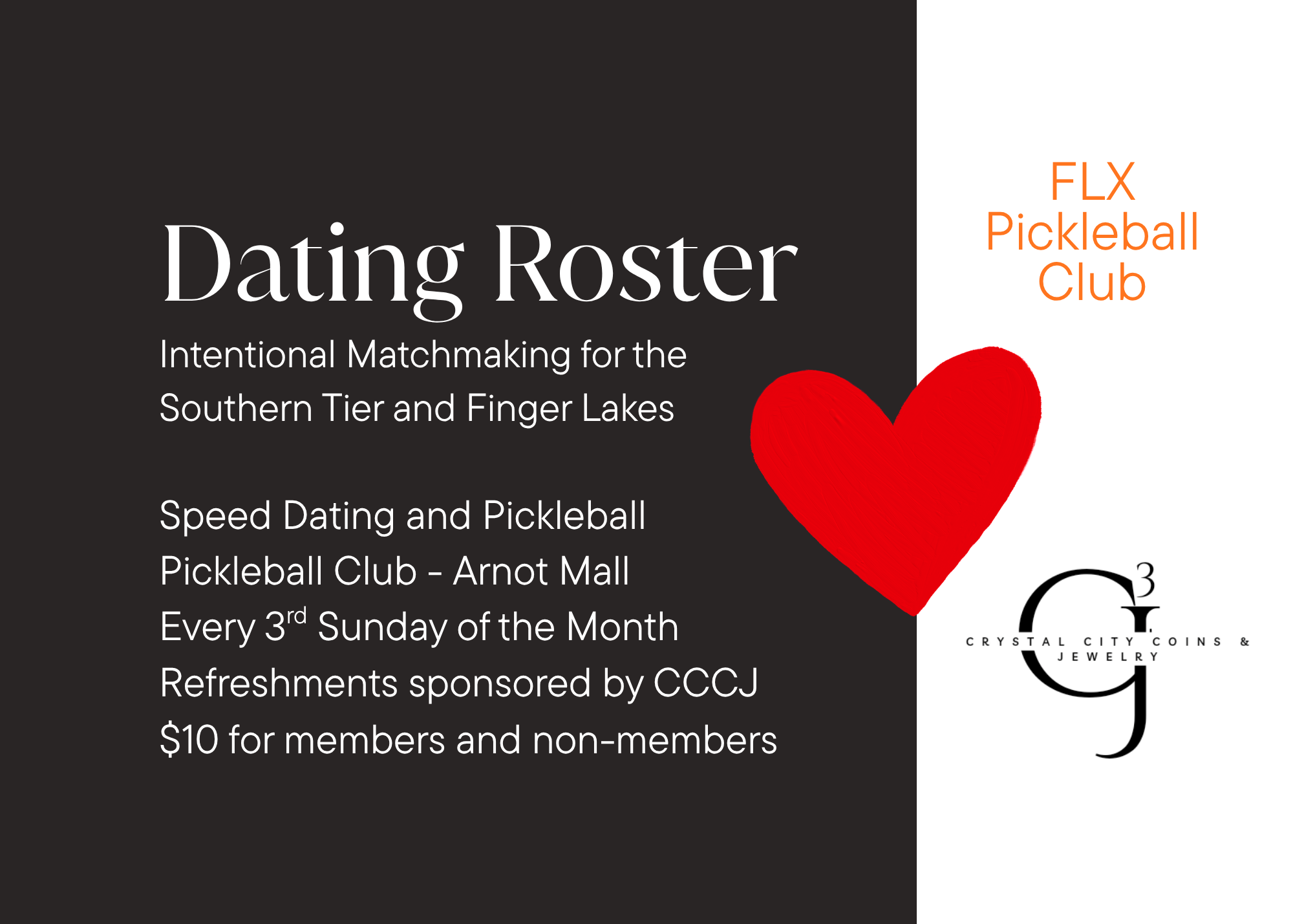 Speed Dating &amp; Pickleball: All ages.