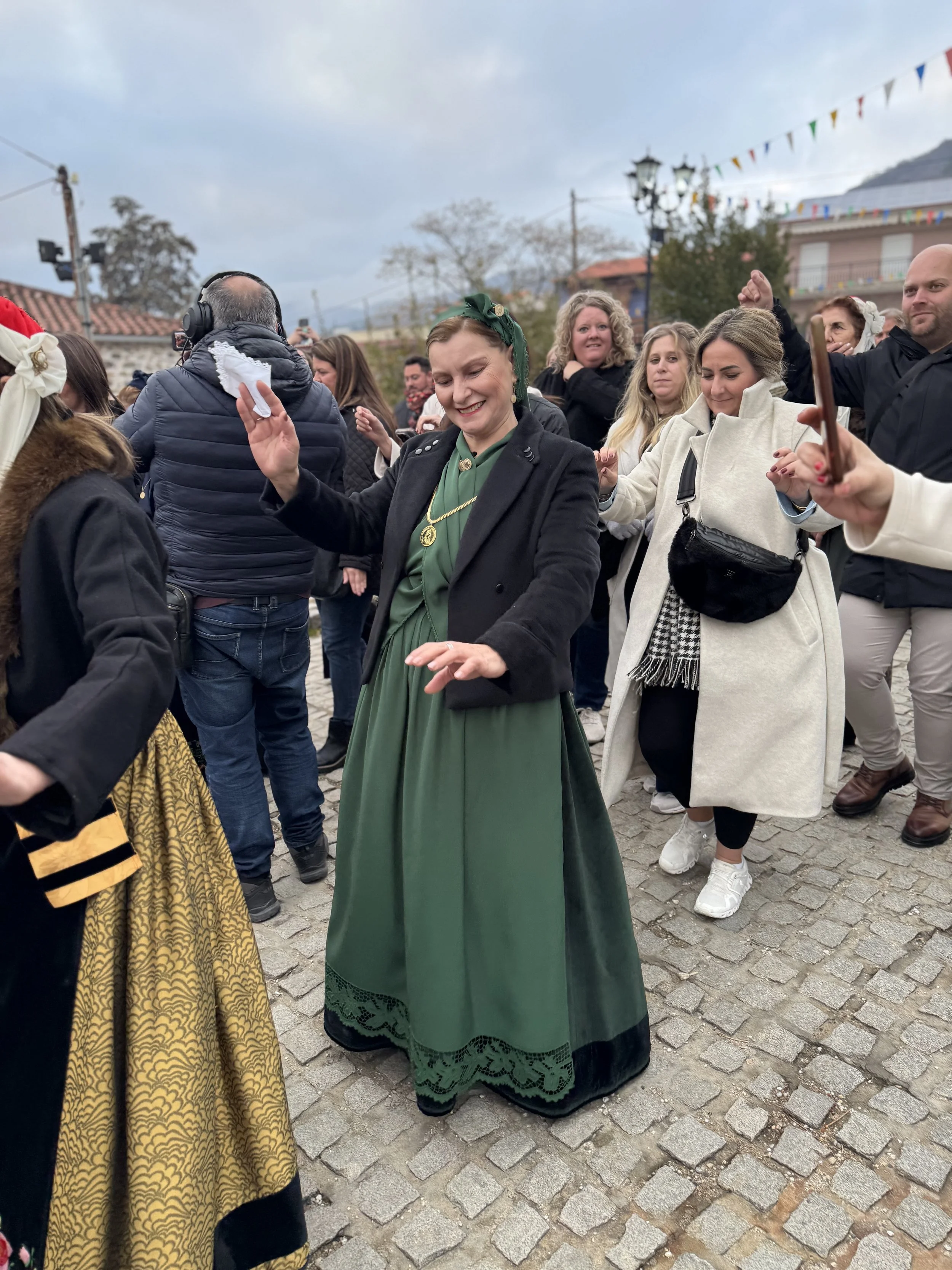 The women of Soxos fill the streets during Apokries 2025, parading in festive spirit as music, laughter, and tradition combine