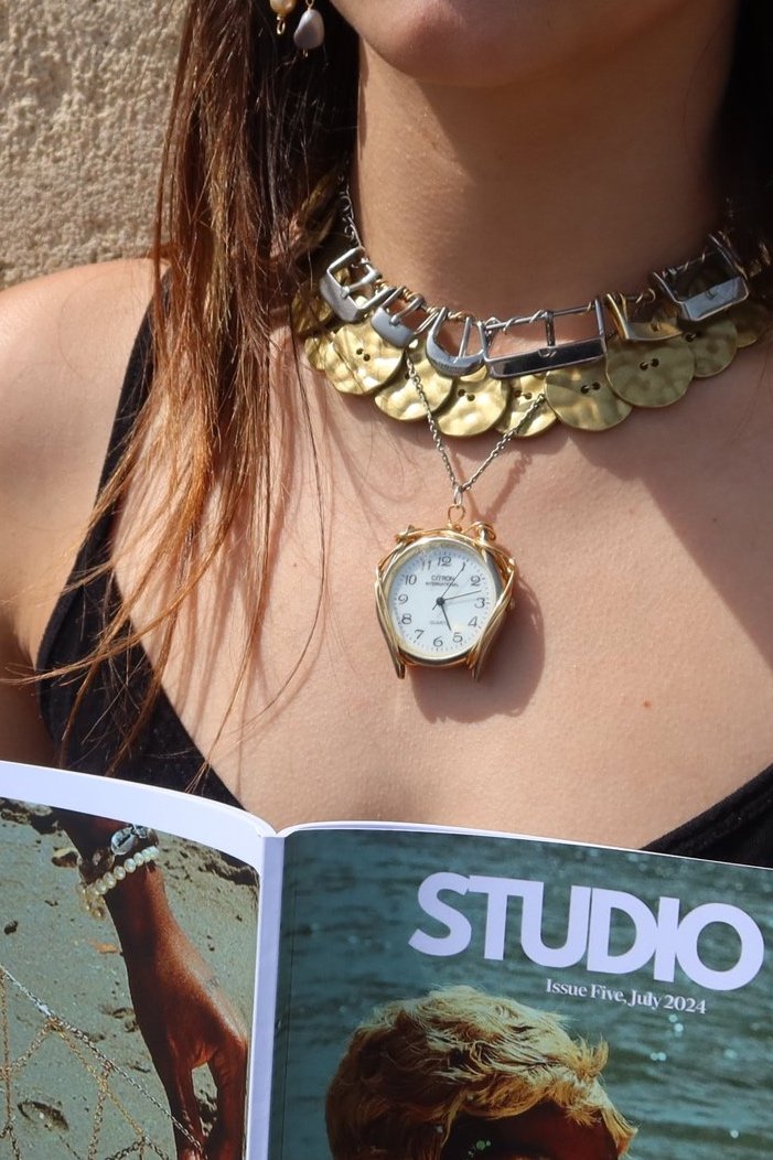 12/SS24, watch face pendant and chain