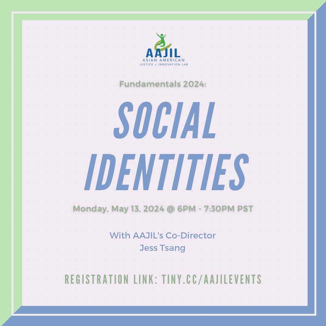 Social Identities
⌚️Monday, May 13 - 6:00PM - 7:30PM PST

📍REGISTER: Link in our bio under &ldquo;Core Training Series: Fundamentals- Social Identities&rdquo;

Social Identities is a core series training session dedicated to helping participants lea