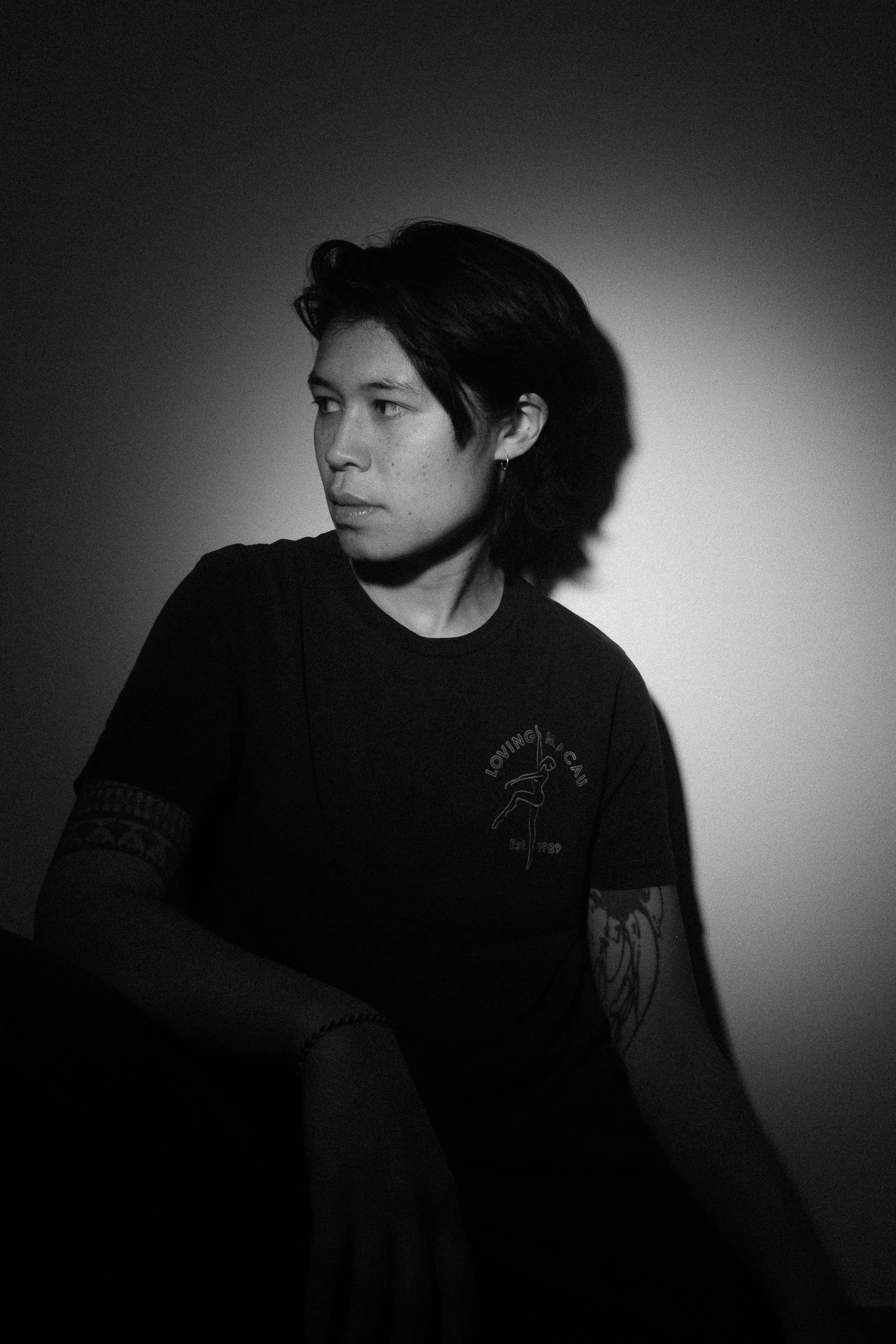 Self portrait photography by Anabela de Sousa, black and white, film.Self portrait photography by Anabela de Sousa, black and white.