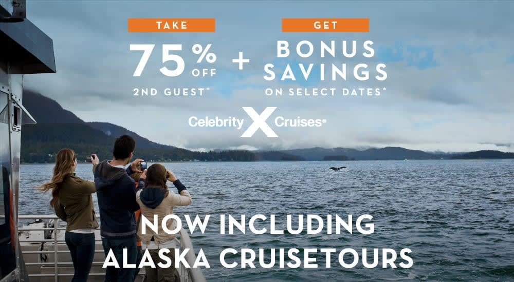 Set sail to the stunning vistas of Alaska 🏔️✨ where every view is a masterpiece! Experience the charm of Ketchikan and the majestic fjords with Celebrity Cruises. 🚢💙 Book today and your companion sails at 75% off, plus enjoy up to $200 in bonus sa