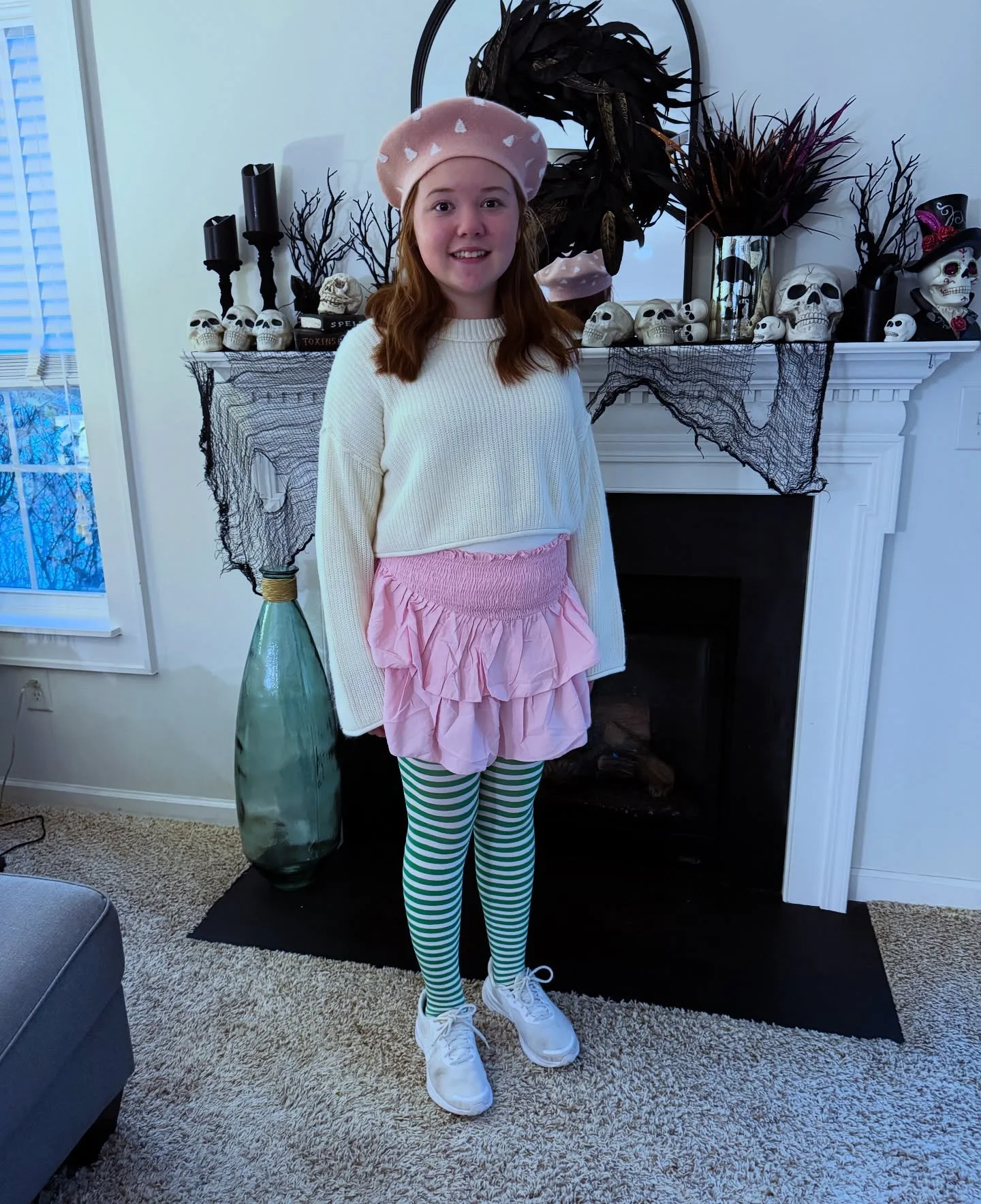 A freezing cold and rainy night for trick-or-treat, but I think Strawberry Shortcake had fun!