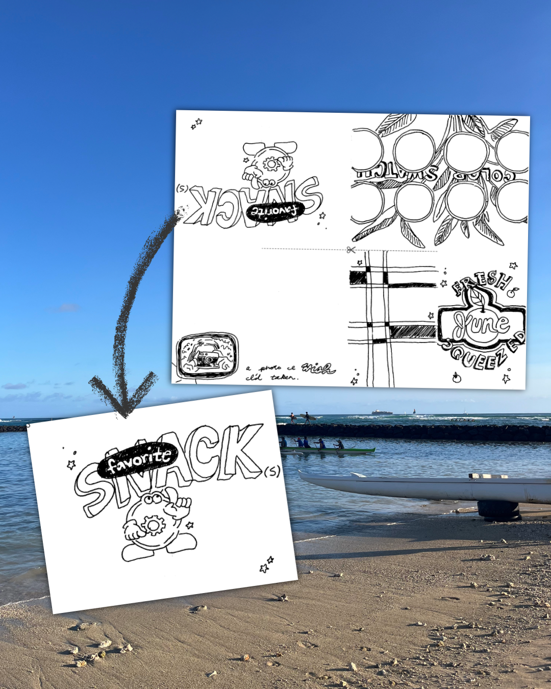 how one page turns into a zine 