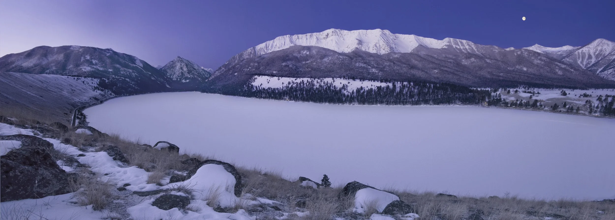 C103   Frozen Wallowa Lake and Moon