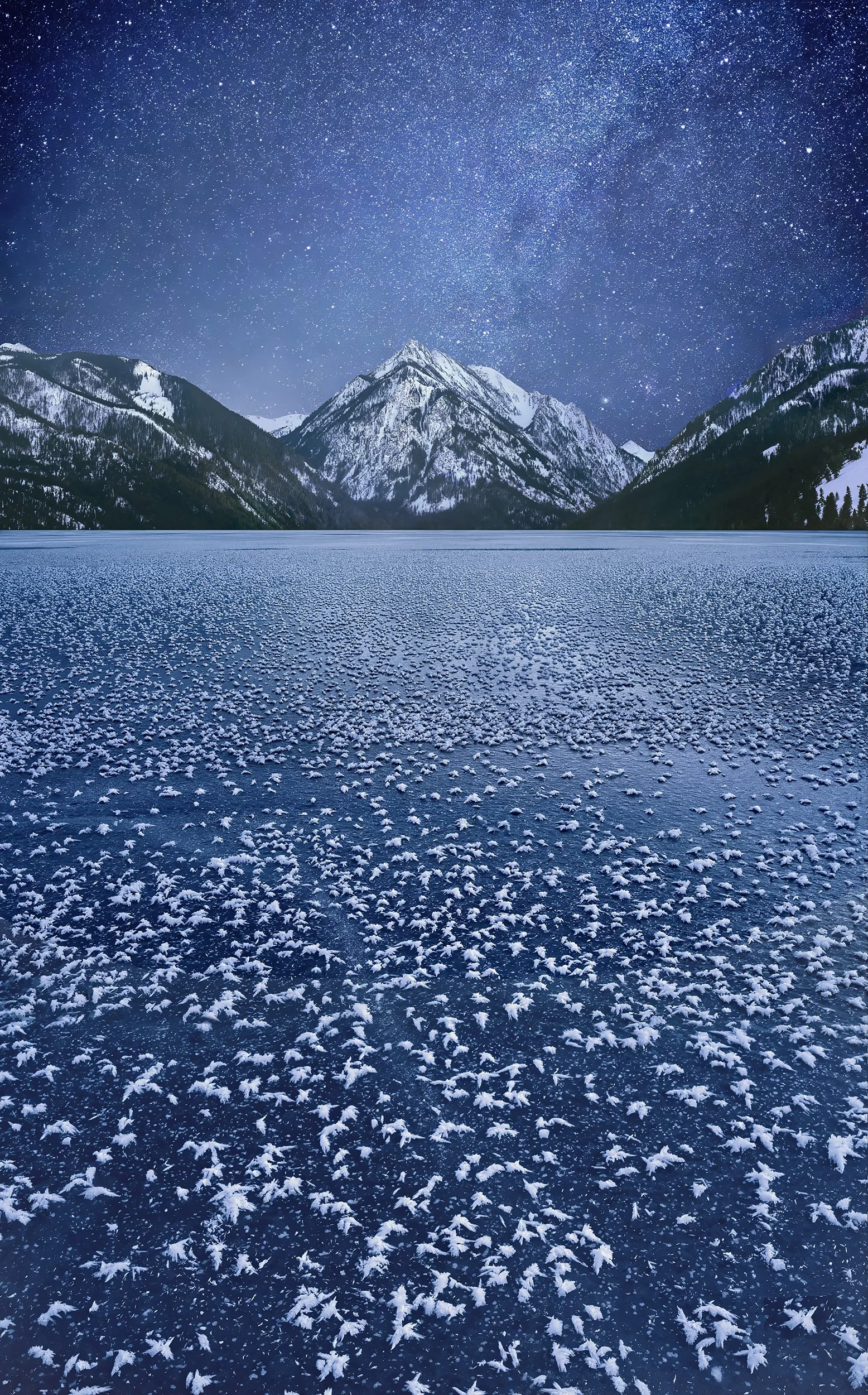 C158  Frozen and frosted Wallowa Lake