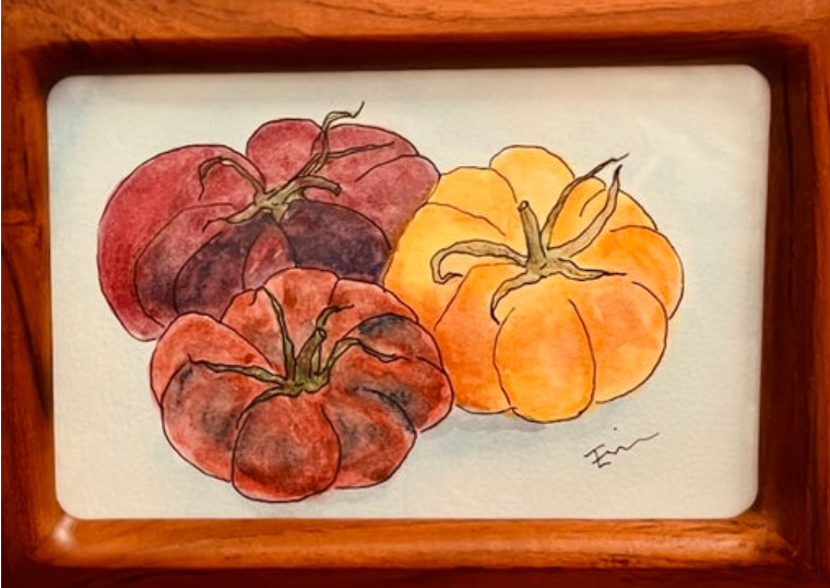"Heirloom Tomatoes" Original Watercolor - 7x5 - $32