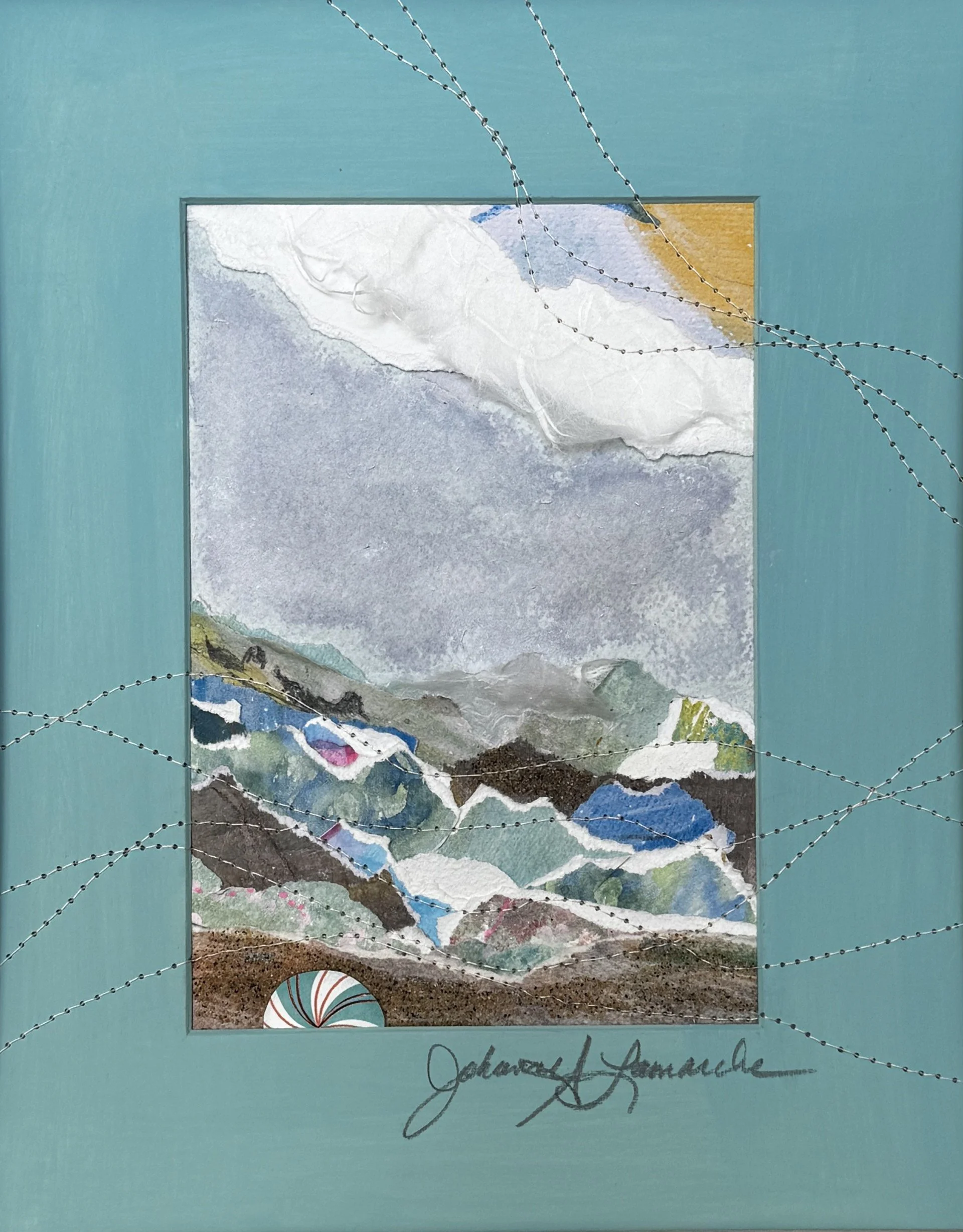 "Beach Party" - Stitched Mixed Media - $226
