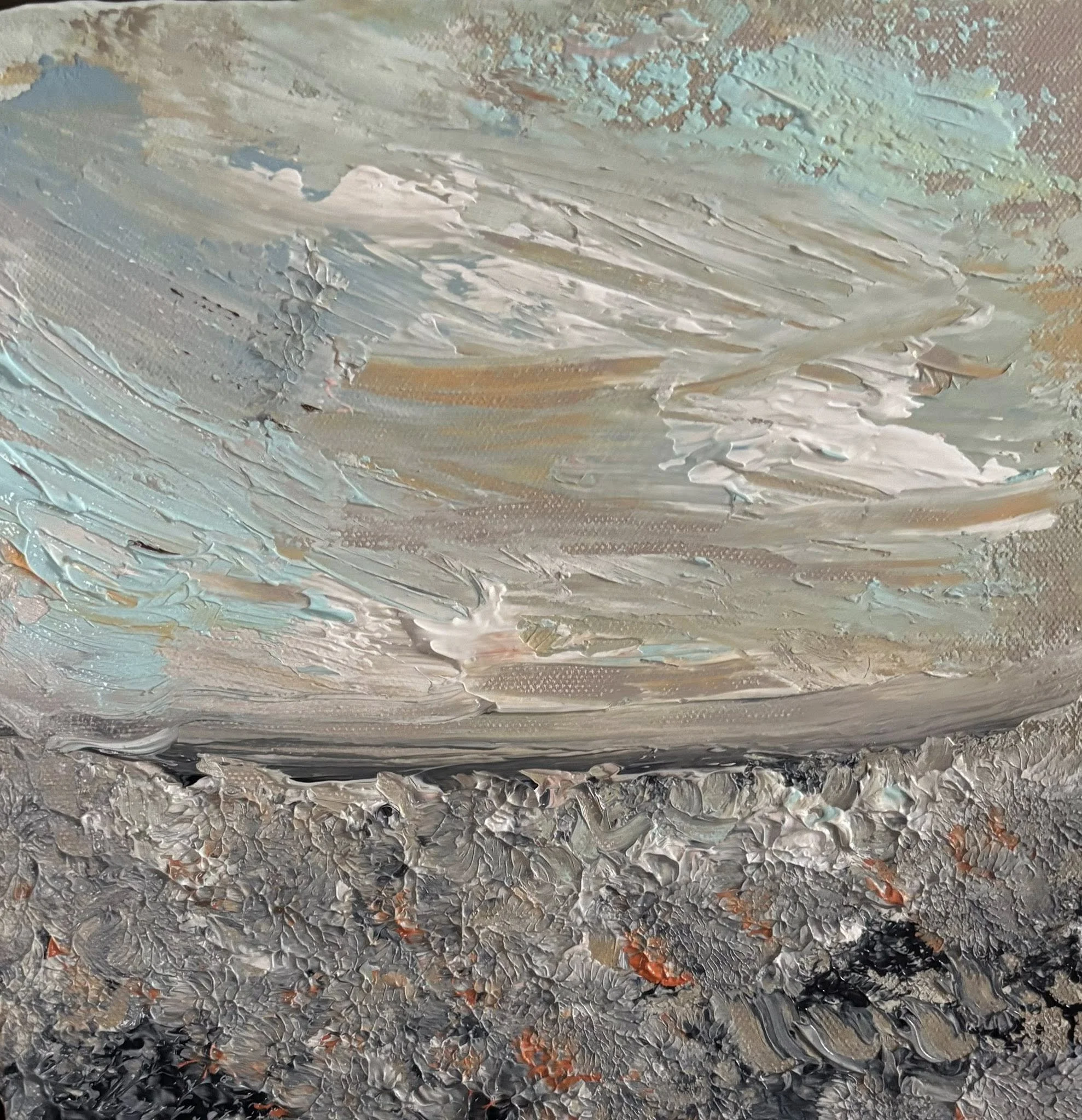 "By the Rocks" - 10x10 - Acrylic on canvas - $150