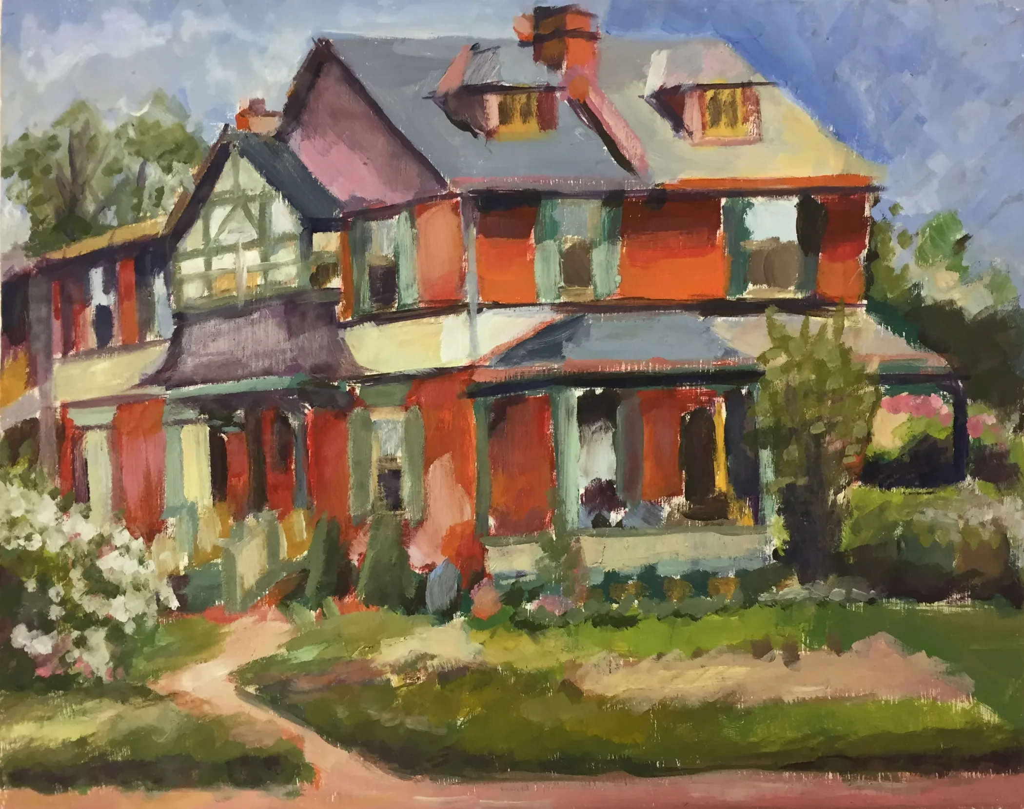 Winsome Home - oil on wood 8 x 10 - $100