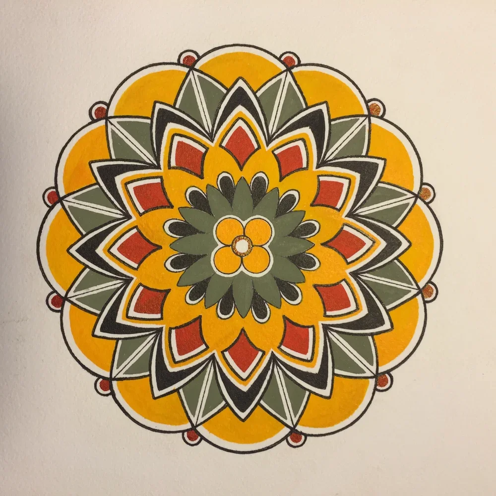 Bound by Ink, Freed by Focus Series # 5 - 8x8 tattoo ink on 140lb arches cold press - 108