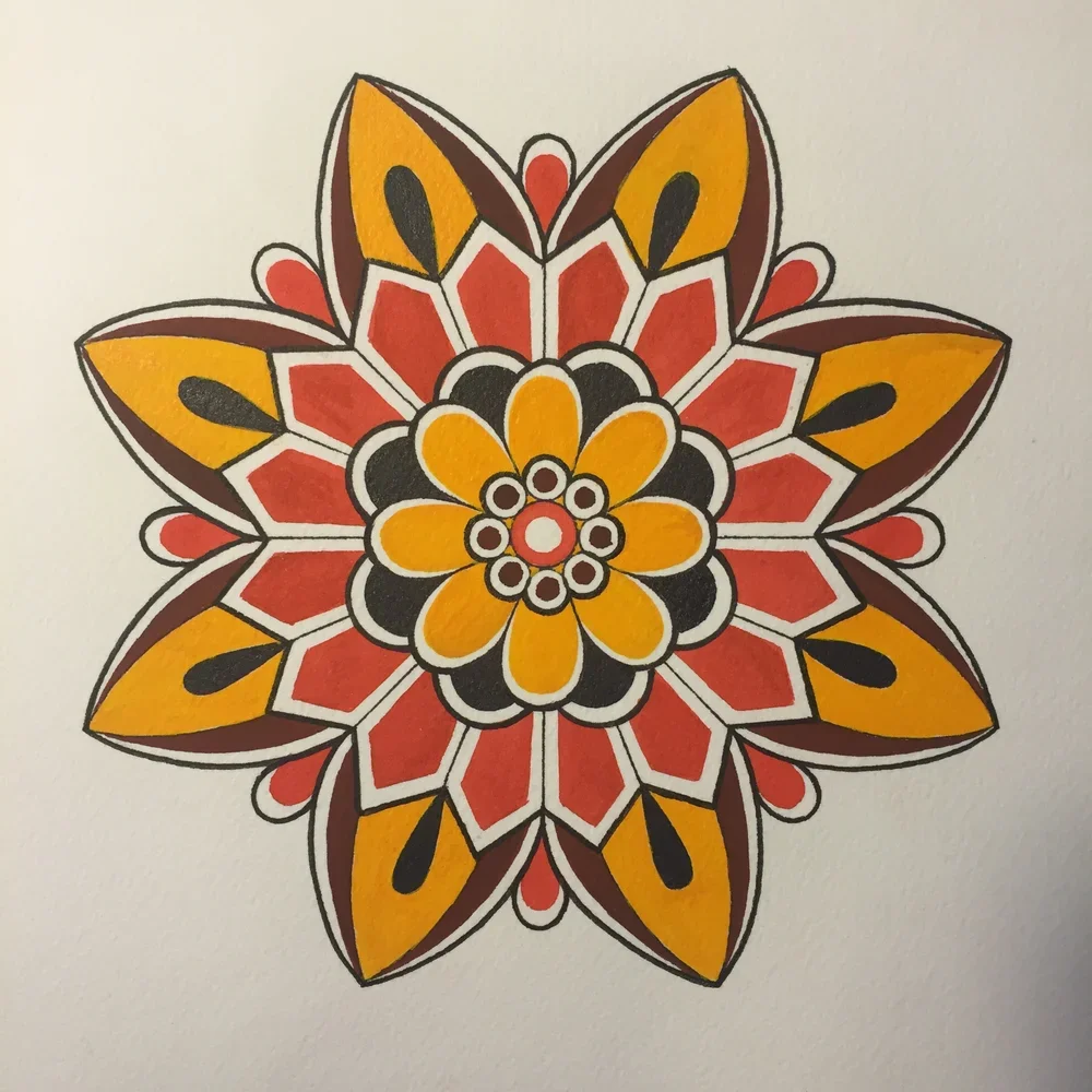 Bound By Ink, Freed by Focus Series #1 - 8x8 Tattoo ink on 140lbs arches cold press - $108