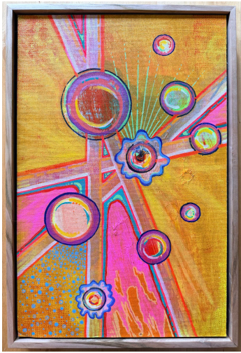 Inherited Light, Chosen Direction - Acrylic on  canvas board in custom-made ambrosia maple frame - 11.625 x 17.75 - $555