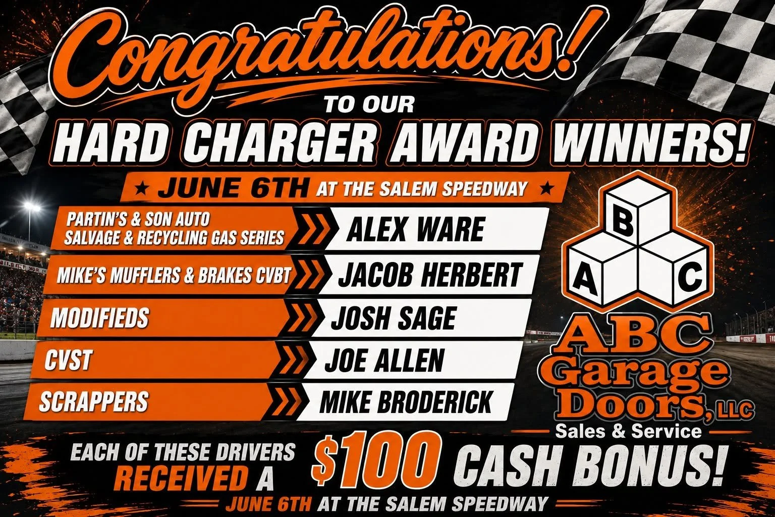 Proud Sponsors of Salem Speedway and Thunder Valley