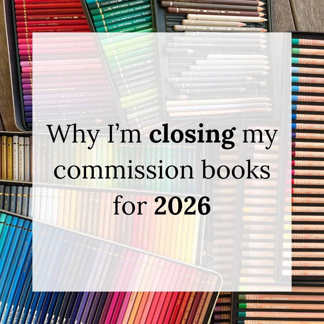 I&rsquo;ve decided to close my commission books early for 2026.

I love creating custom artwork that&rsquo;s packed with meaning and beautiful details &mdash; but I also know my limits, and I&rsquo;m working hard to respect them.

With several big pr