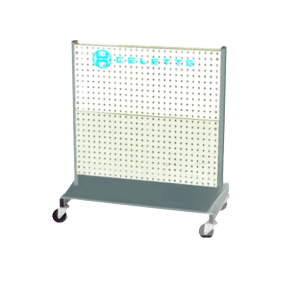 Mobile pegboard cart for organizing collision repair tools and accessories