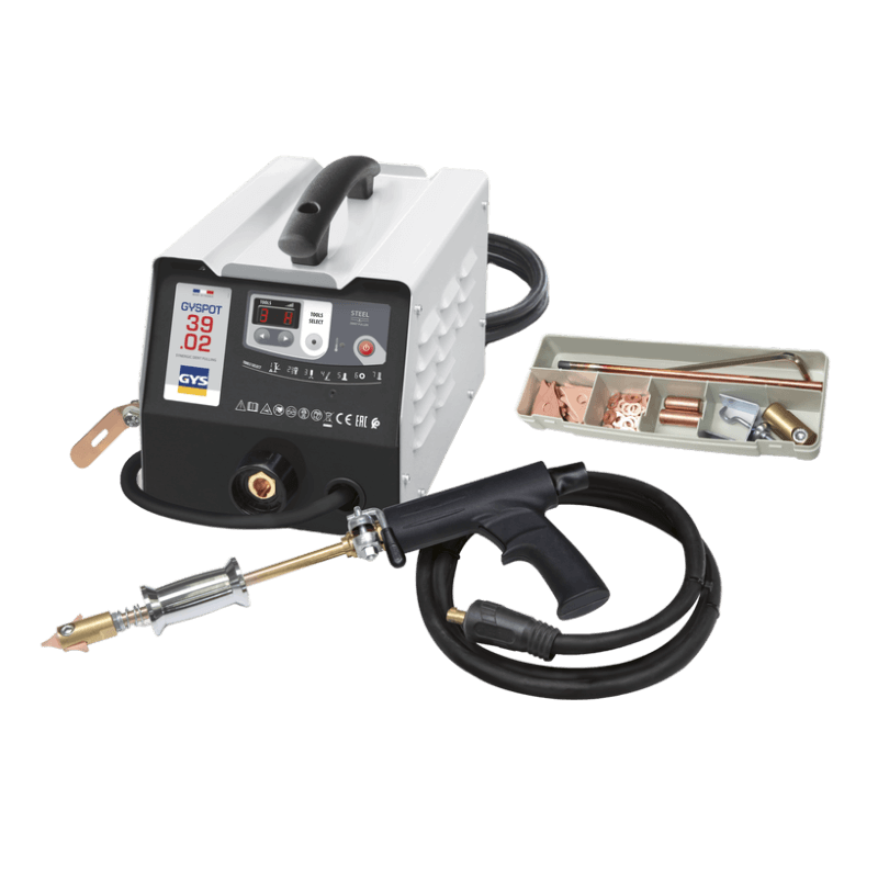 230V 3800A steel dent remover for steel straightening and dent removal with self-priming gun and intuitive control panel