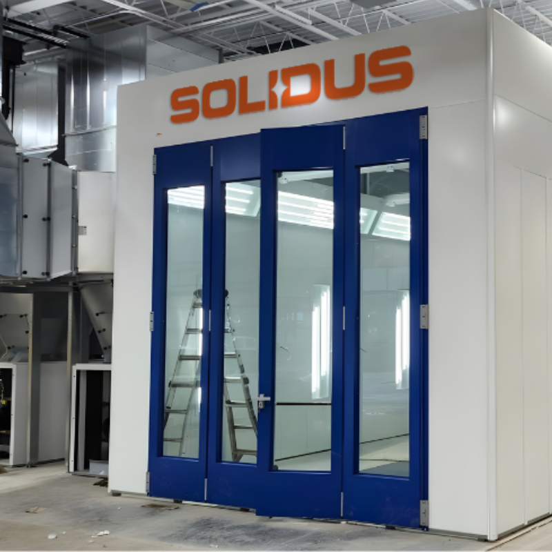 Professional paint booth installed in an auto body repair facility
