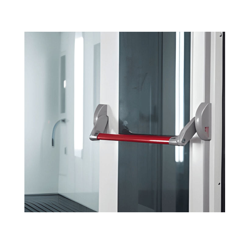 Interior access door handle used in automotive paint booth systems