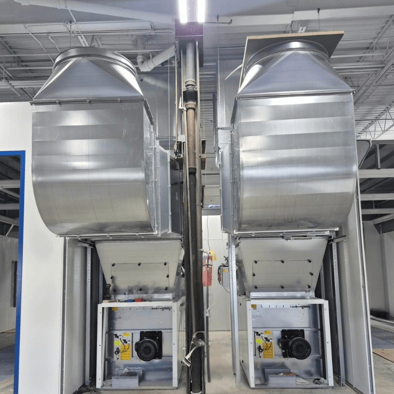 Automotive paint booth systems designed for efficient vehicle refinishing
