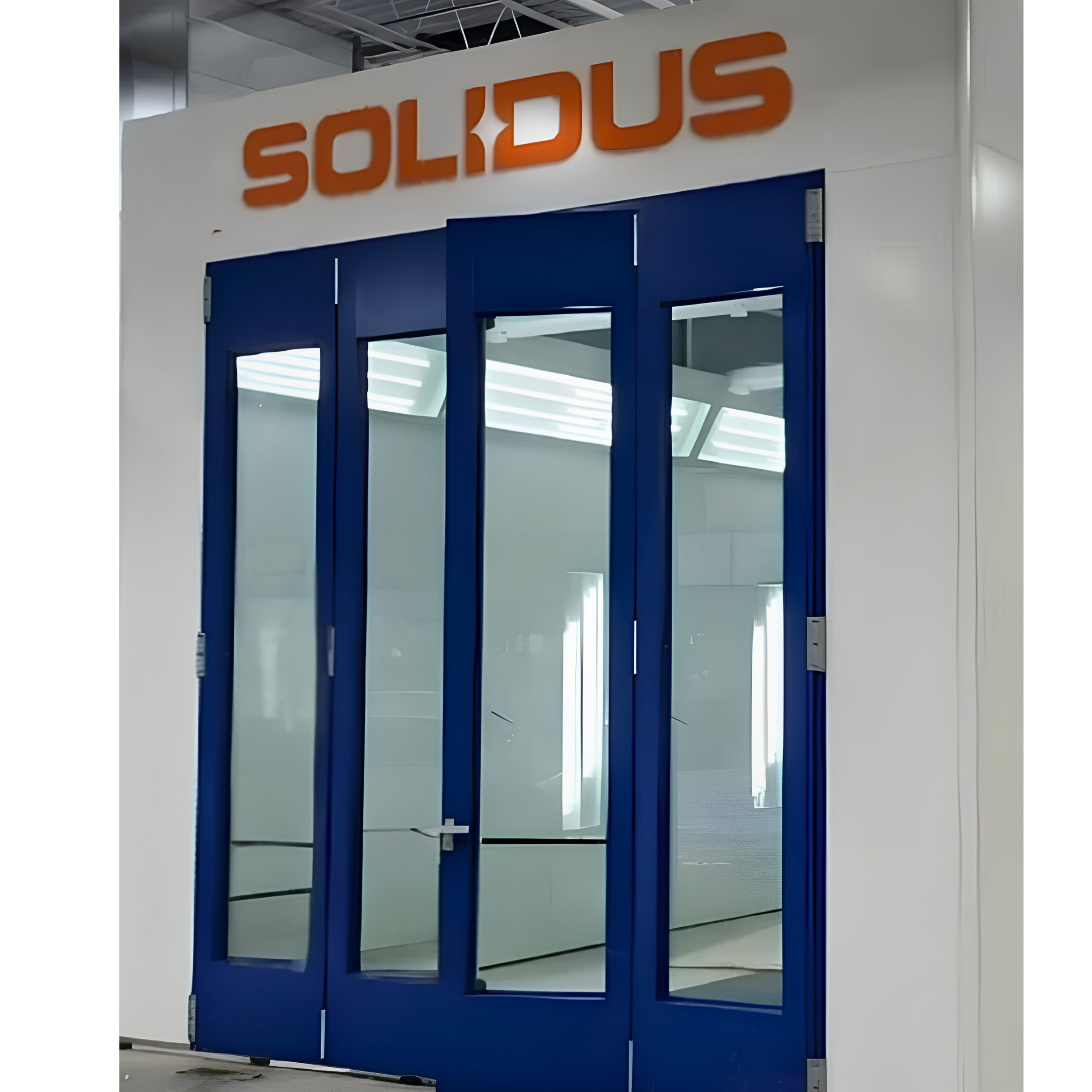 Front side of paint booth