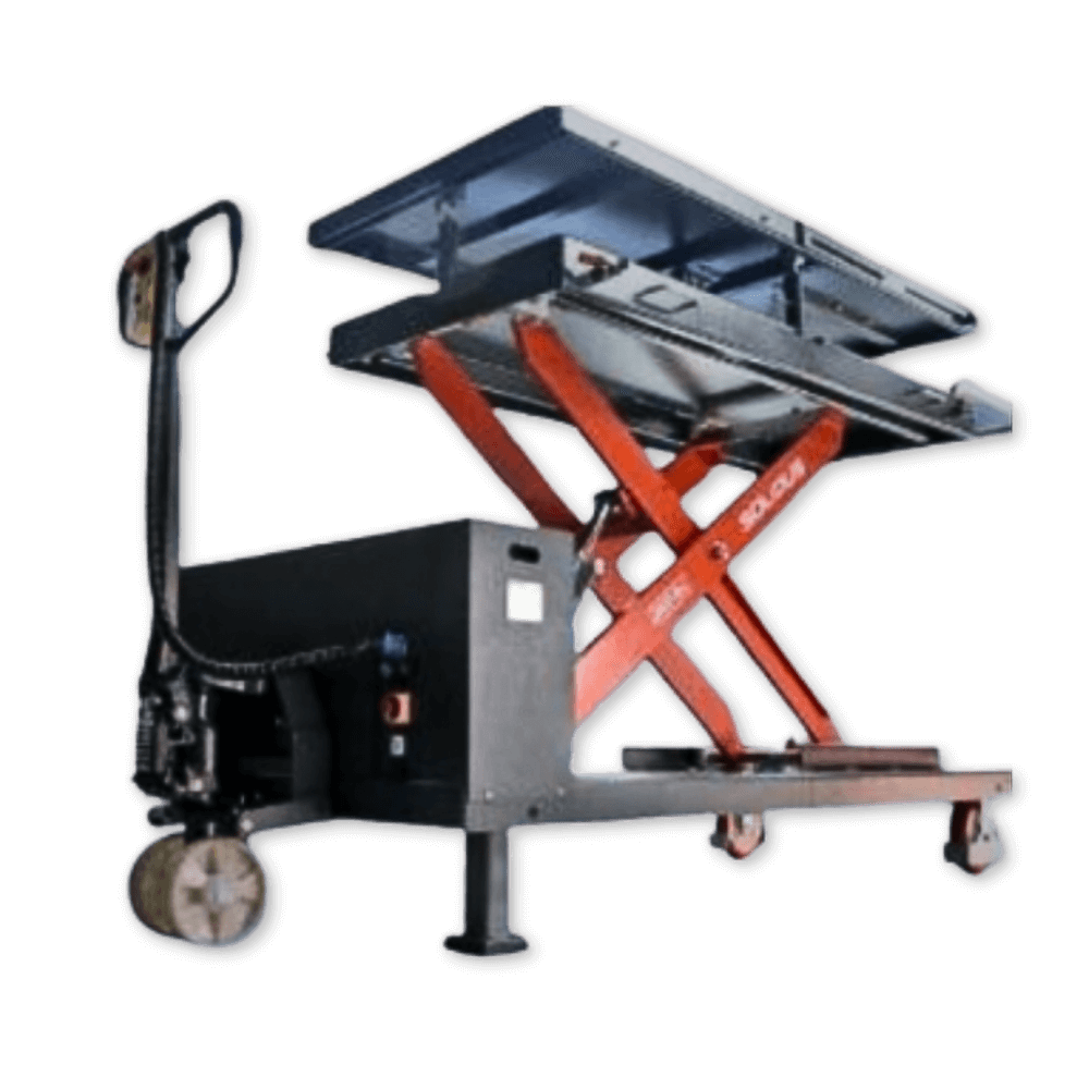 Solidus MLT-3 multi-use mobile lift table for EV battery installation and vehicle component handling