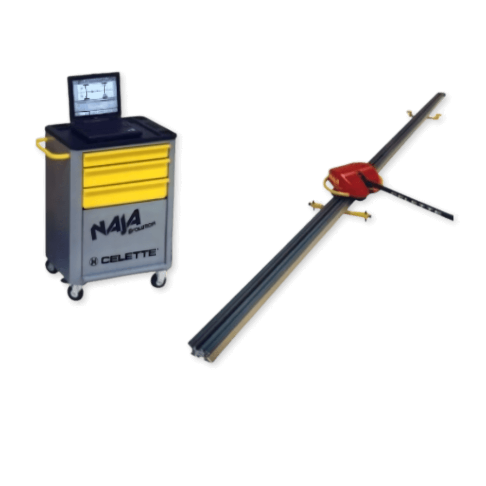 Celette NAJA 3D electronic measuring system used for OEM collision repair diagnostics and vehicle structural measurement in auto body shops