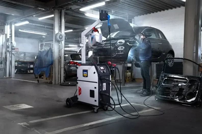 Body shop using a gys mig welder