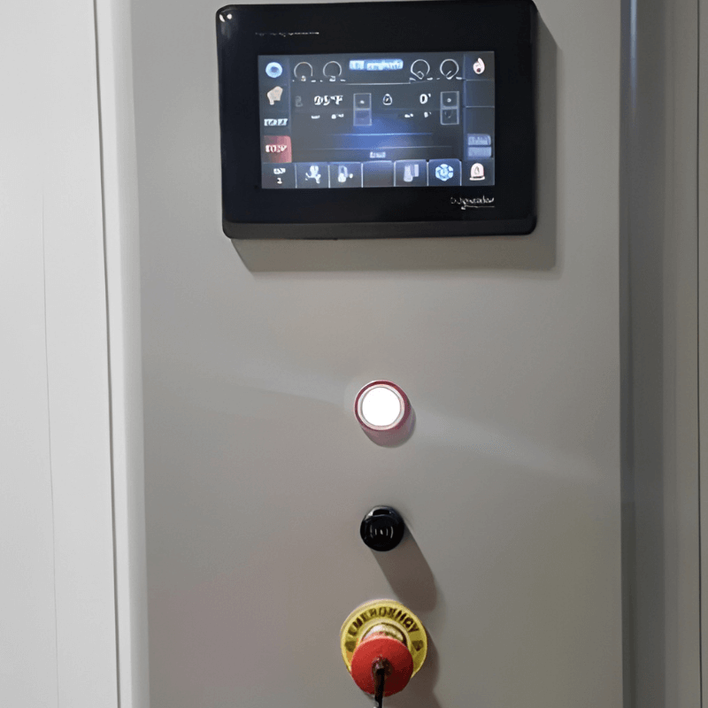 Control panel used to operate automotive paint booth systems
