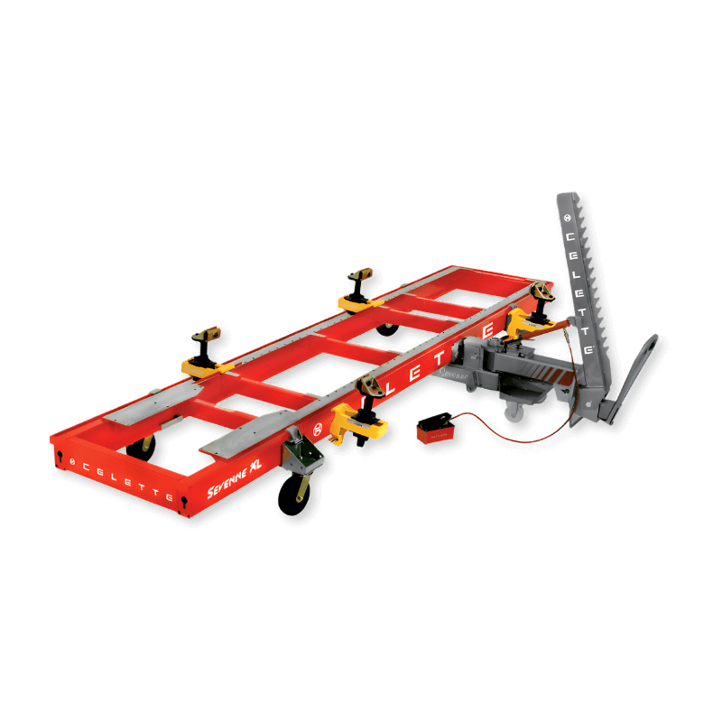 Frame straightening system used for structural collision repair