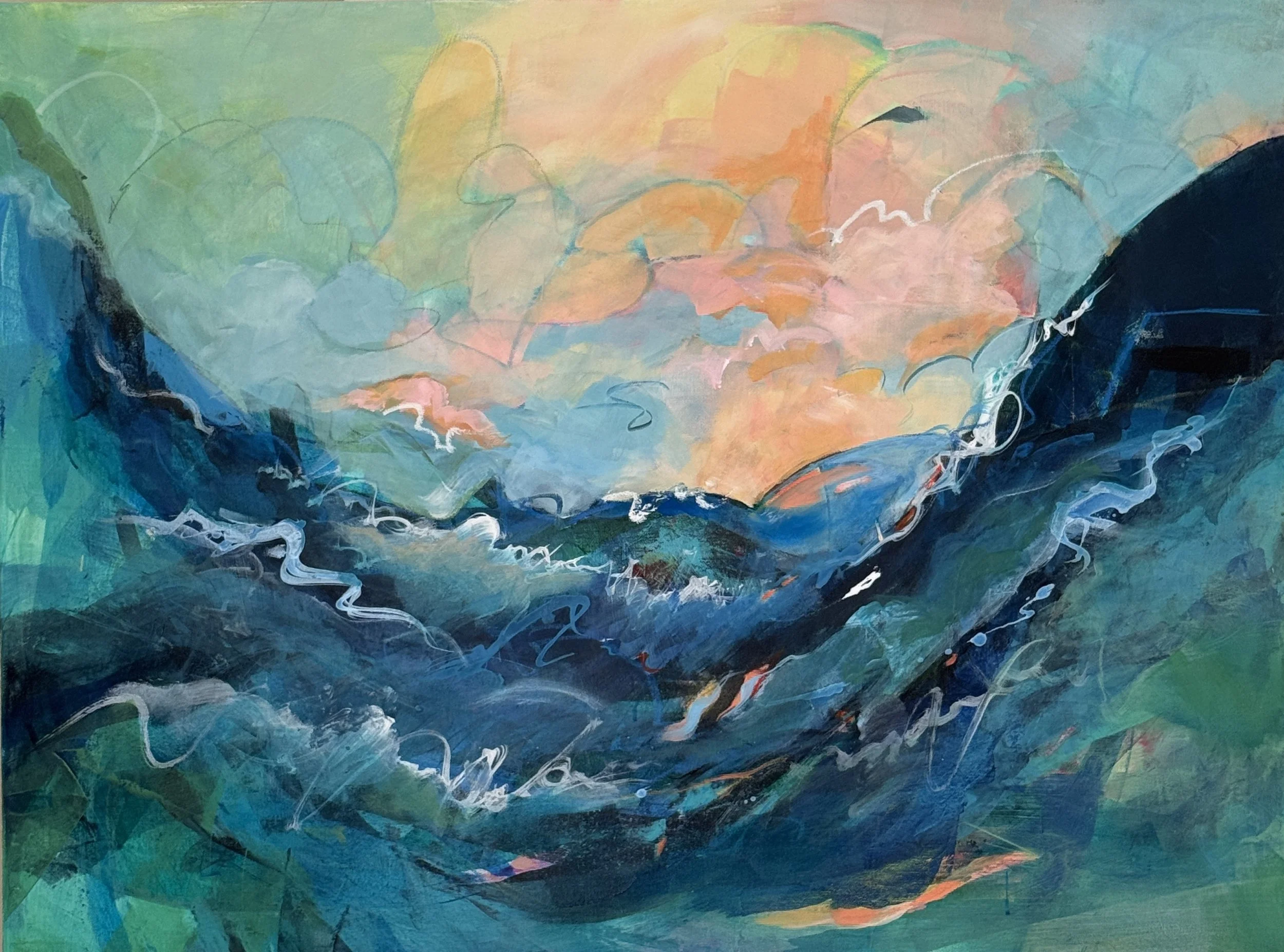 WILD AND FREE — Acrylic Mixed Media on Gallery Canvas — 30x40 inches