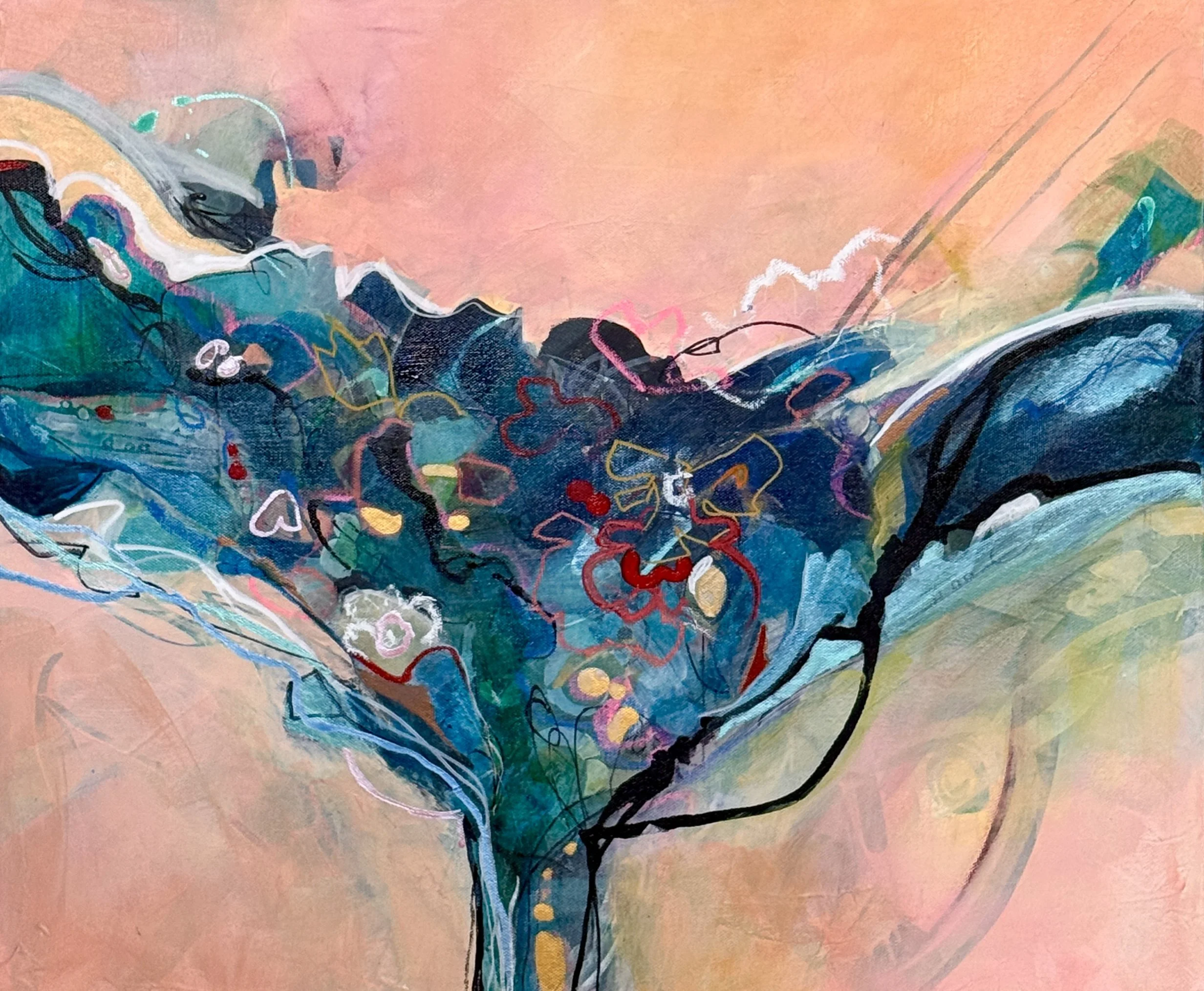 WIZARD'S POTION — Acrylic Mixed Media on Gallery Canvas — 20x24 inches