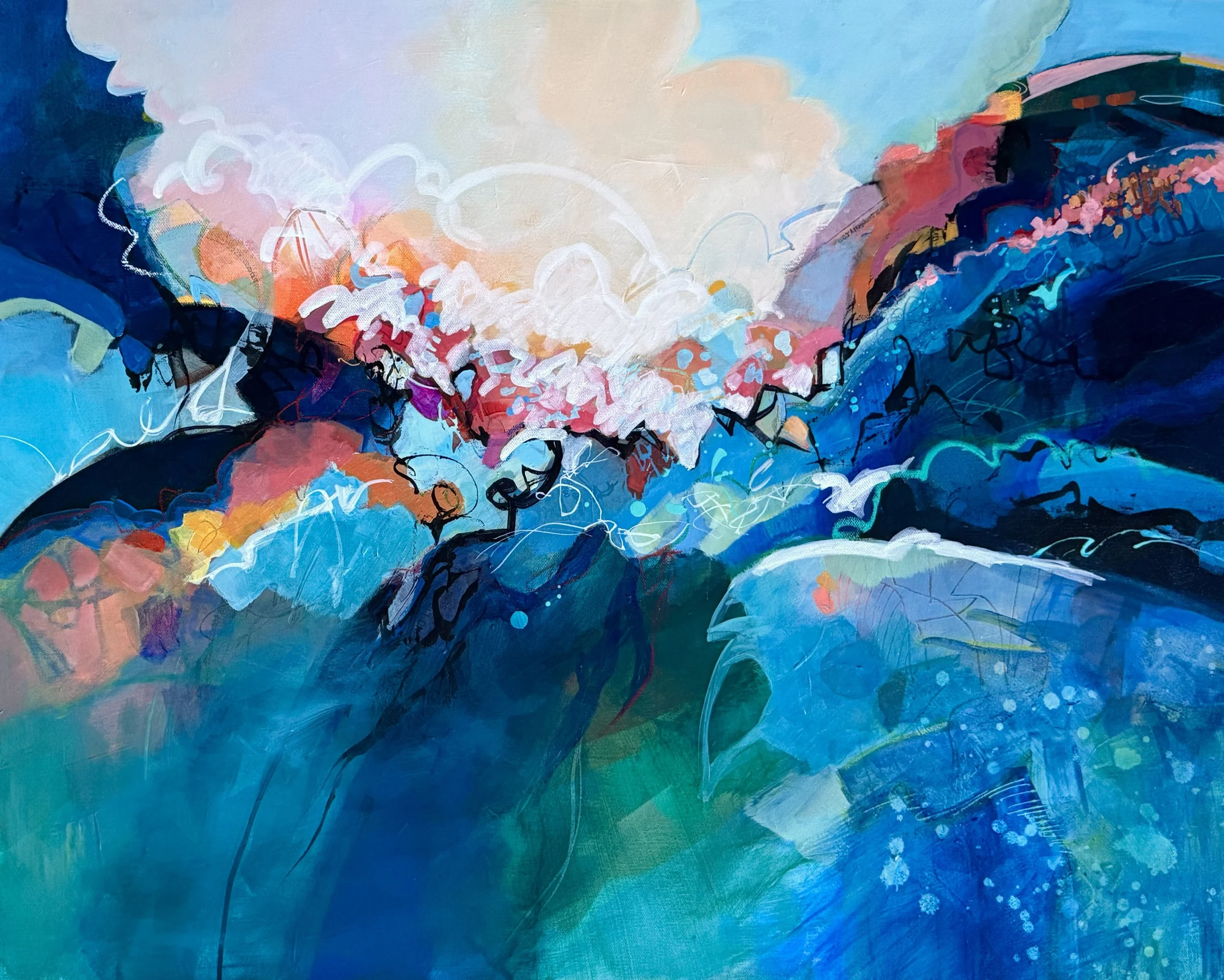 DANCING TIDES — Acrylic on Gallery Canvas — 24x30 inches