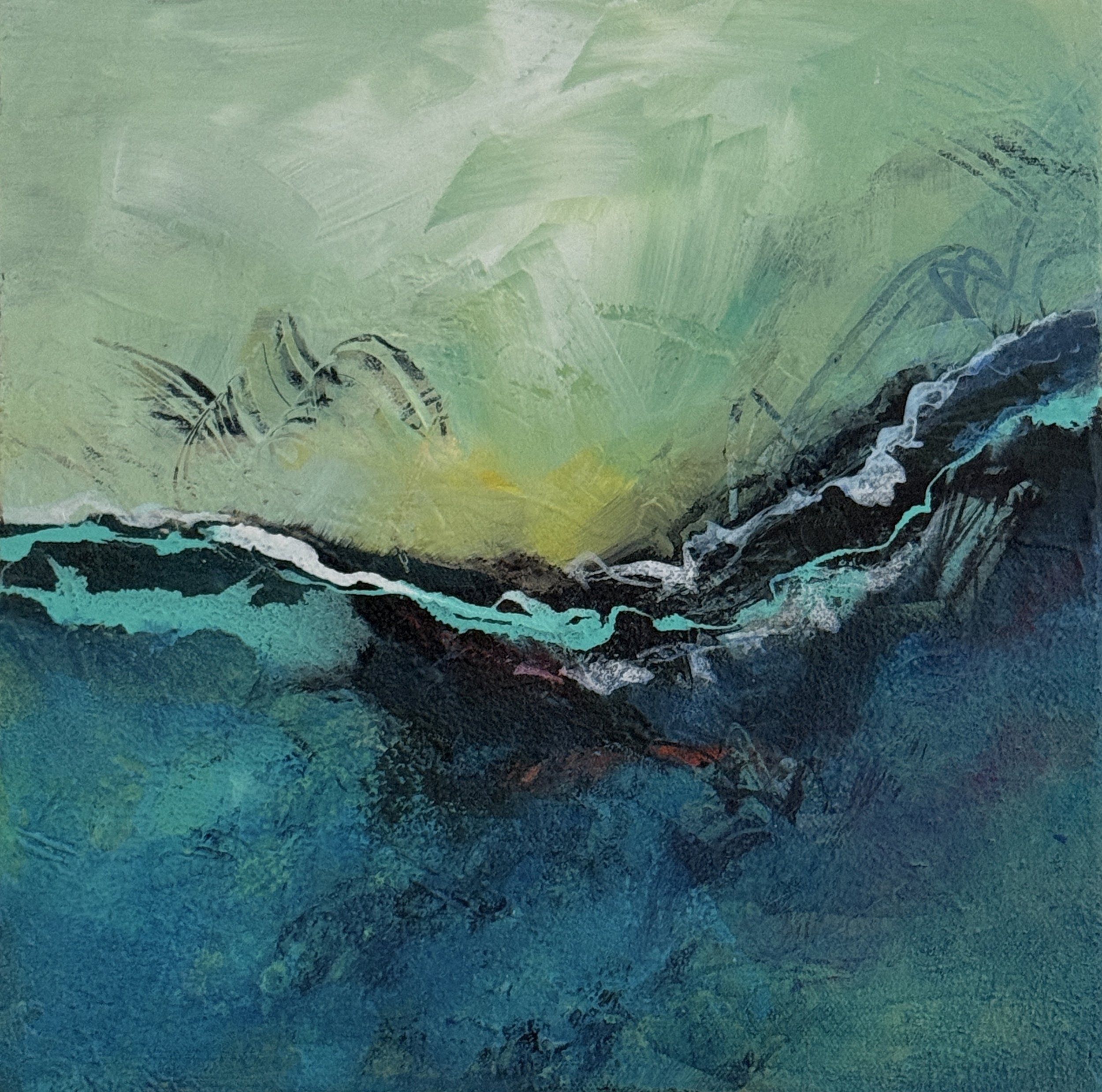 SPINDRIFT — Acrylic on Gallery Canvas —12x12 inches