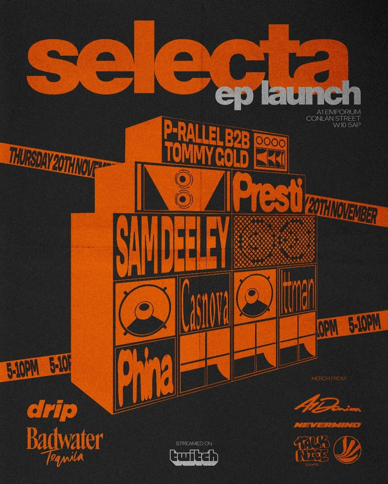 This Thursday in West London ! Come celebrate with me 🙌🏾 Merch avalible by @talk.nice.sounds @a1denim @nevermindoperated &amp; @elevationmeditation 

Whole thing streamed on @twitch 

@itsdripwater @badwatertequila 

Djs: 
@phina.mp3 @samdeeley43 @