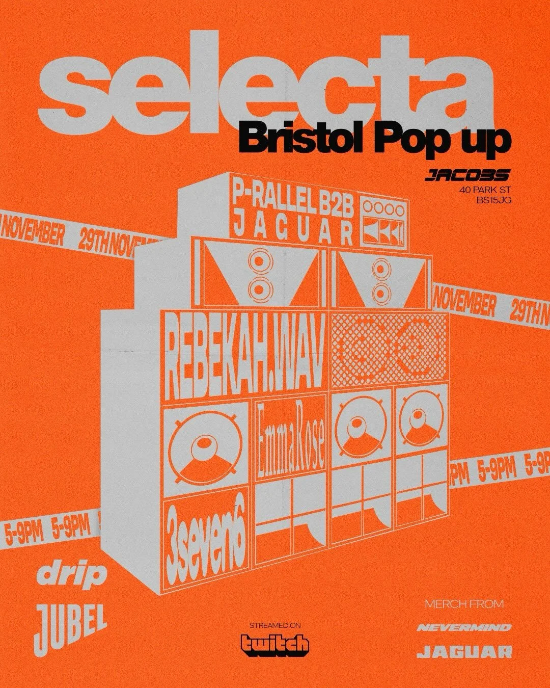 ‼️ FREE POP-UP IN BRISTOL THIS SATURDAY B4 WE RAVE ‼️

MERCH ON SALE 

@jaguarworldwide 
@rebekah.wav 
@emmarosefm 
@3seven6 

@nevermindoperated 
@jacobs.studios